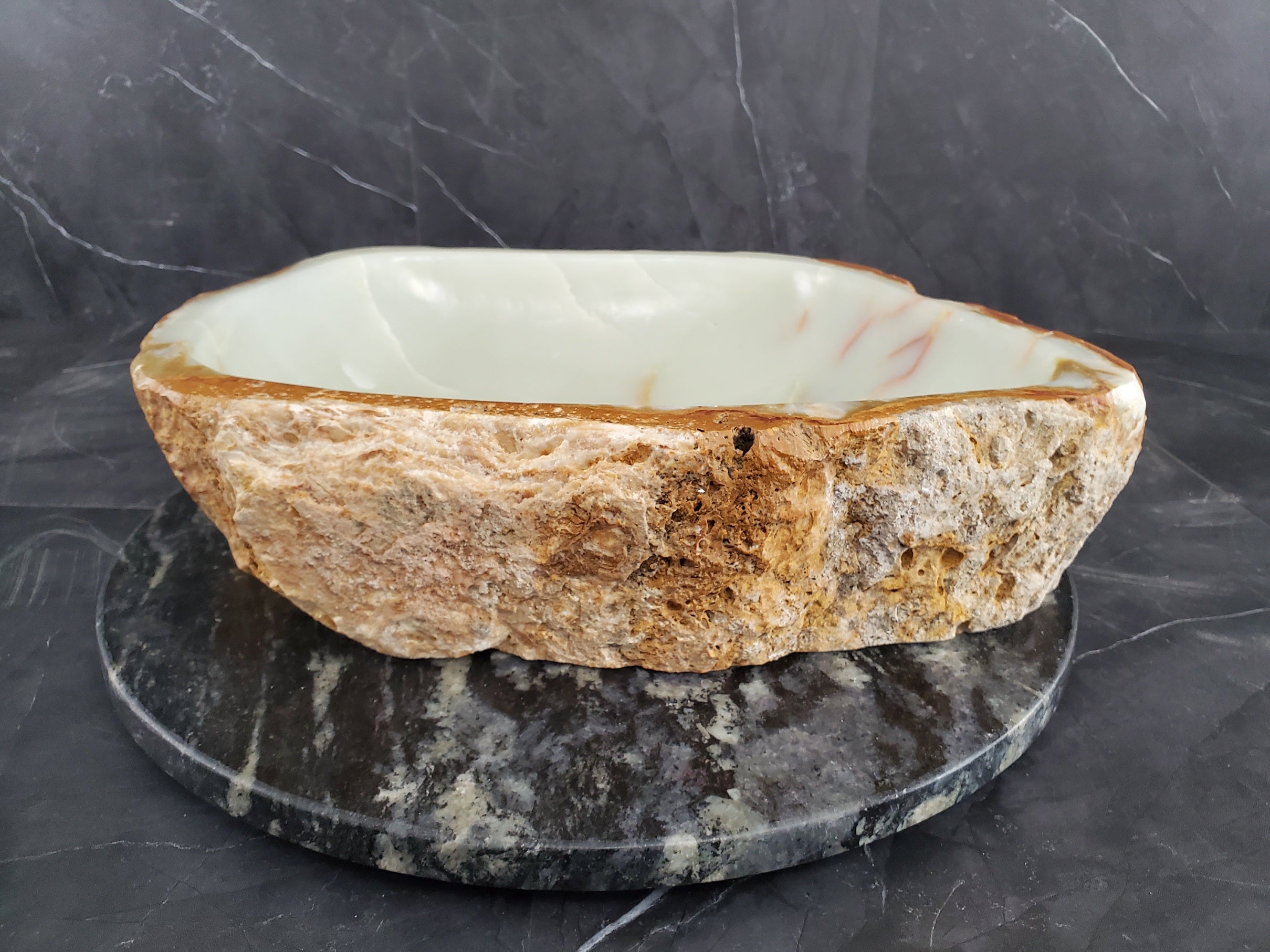 S25_25 Onyx Stone Vessel Bathroom Sink
