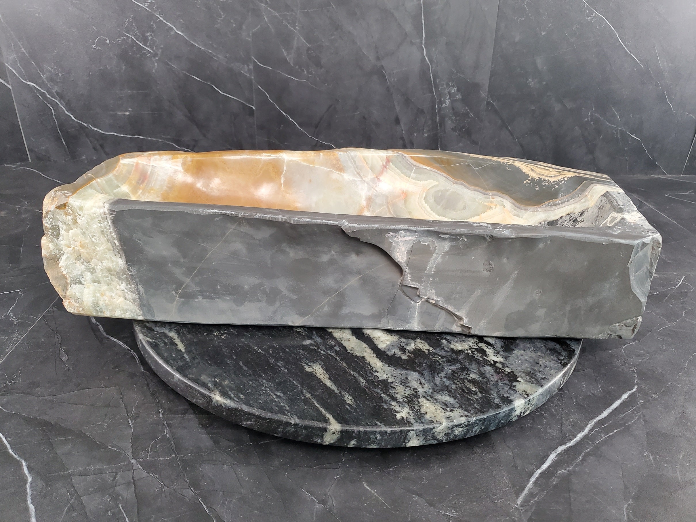 S25_22 Onyx Stone Vessel Bathroom Sink
