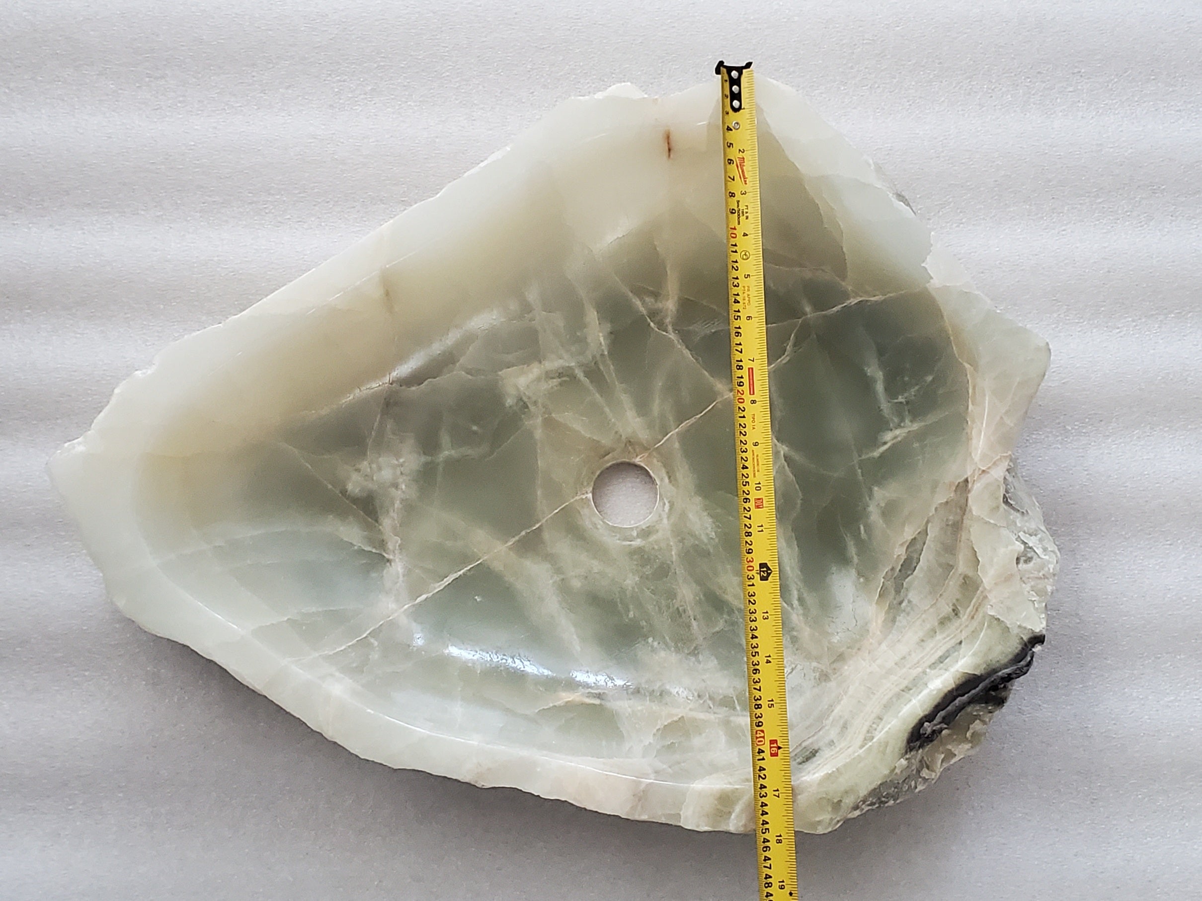 S23_32 Onyx Stone Vessel Bathroom Sink - 23 x 18 inch