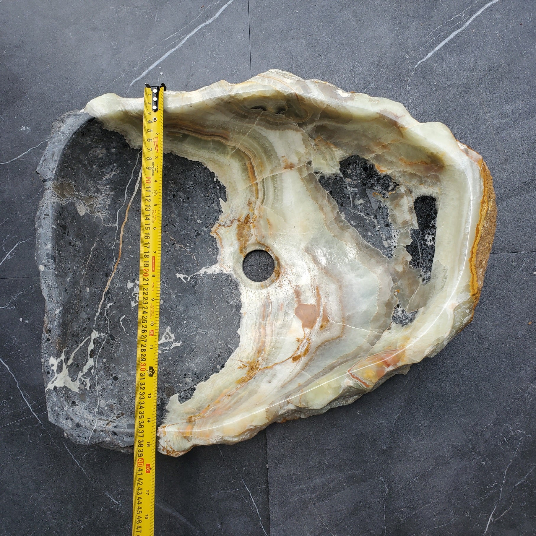 S30_26 Onyx Stone Vessel Bathroom Sink