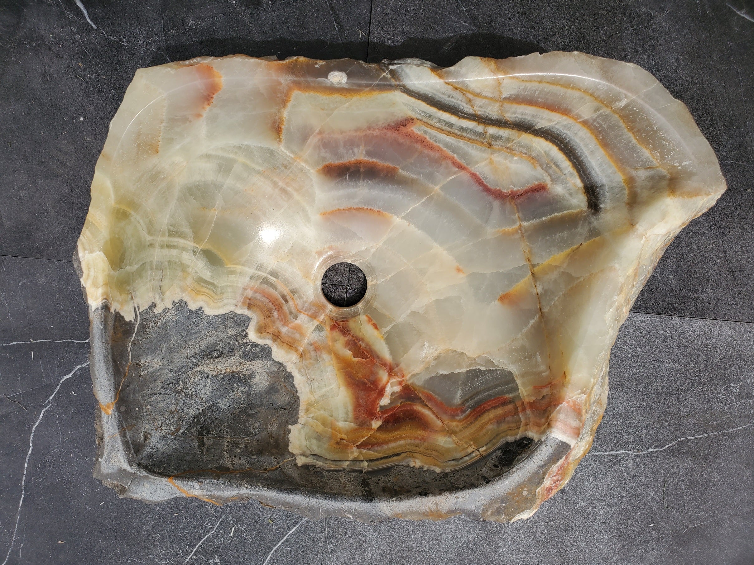 S30_35 Onyx Stone Vessel Bathroom Sink