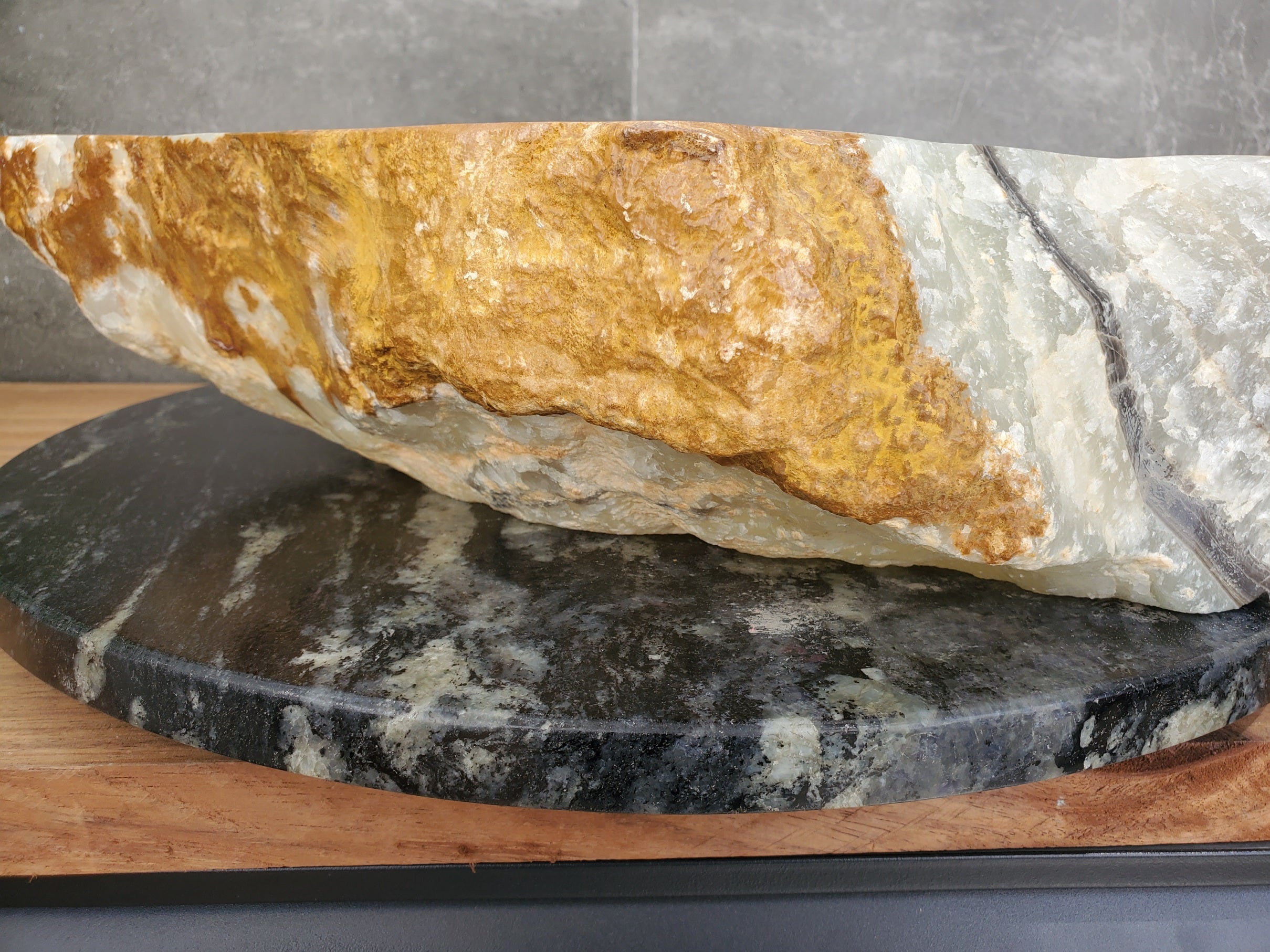 S31_23 Onyx Stone Vessel Bathroom Sink - 18 x 15 inch