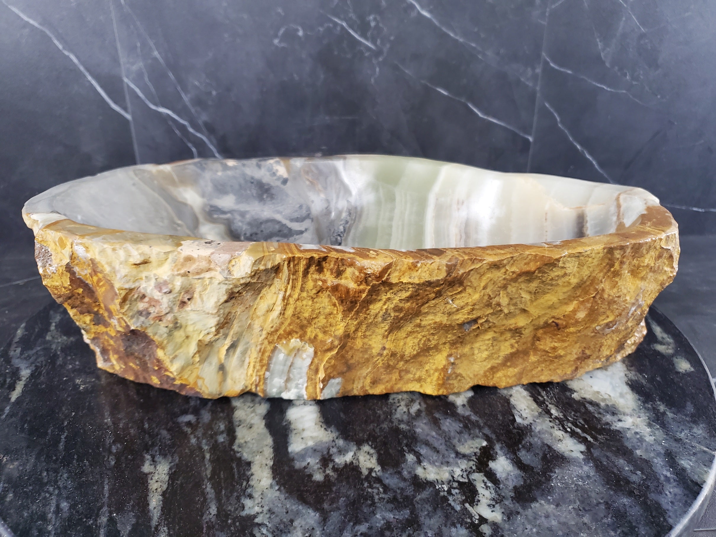 S25_17 Onyx Stone Vessel Bathroom Sink