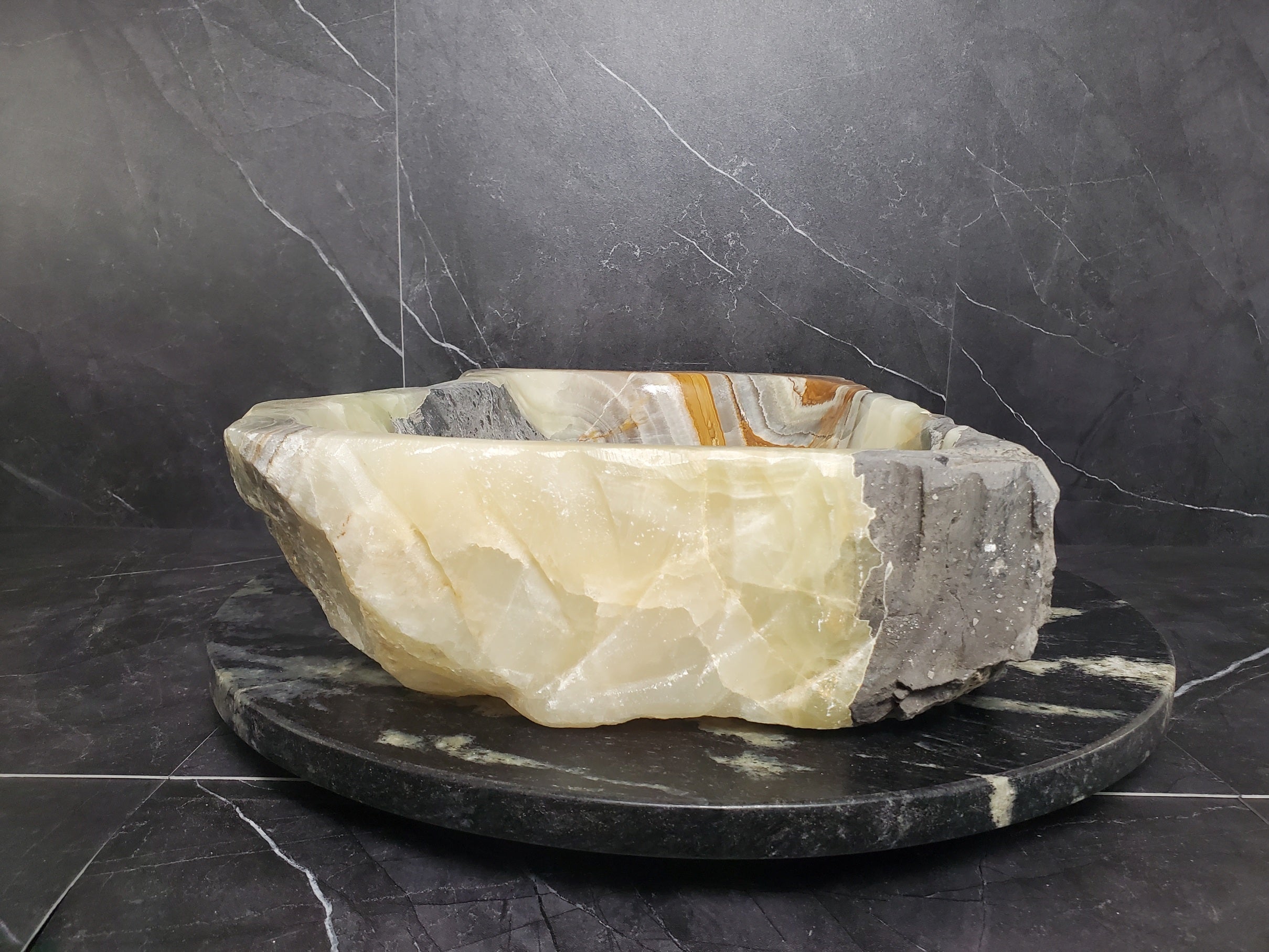S25_15 Onyx Stone Vessel Bathroom Sink