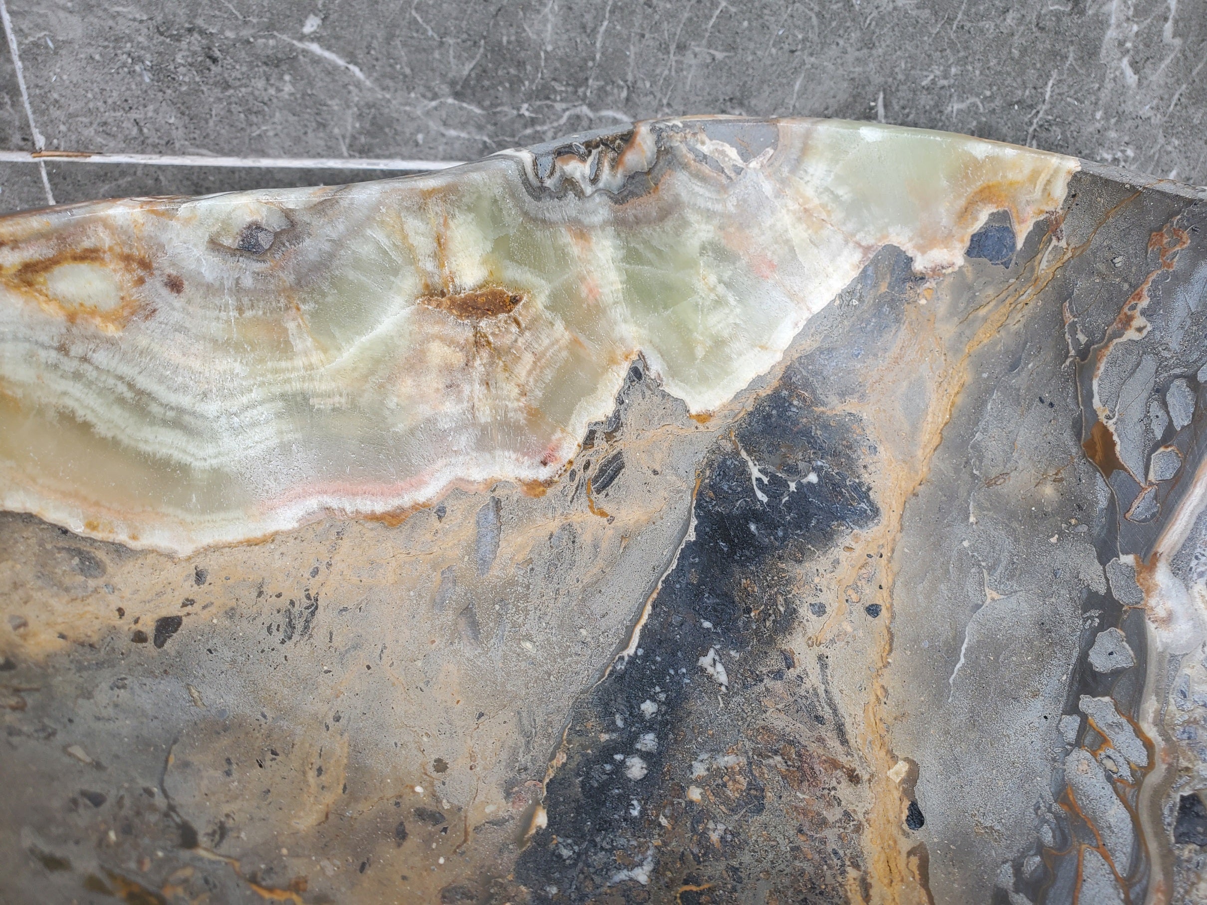 S30_32 Onyx Stone Vessel Bathroom Sink