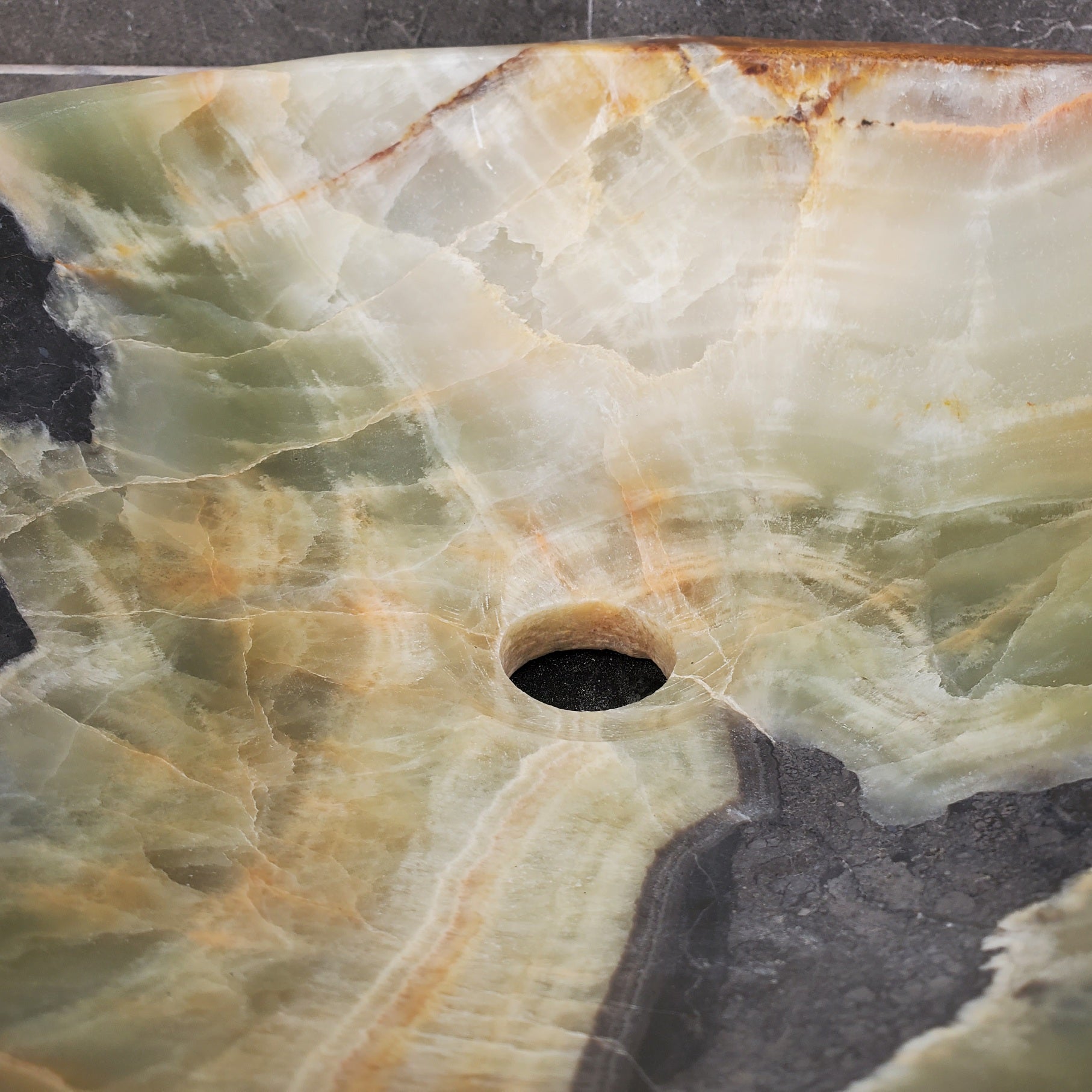 S31_21 Onyx Stone Vessel Bathroom Sink - 19 x 15 inch