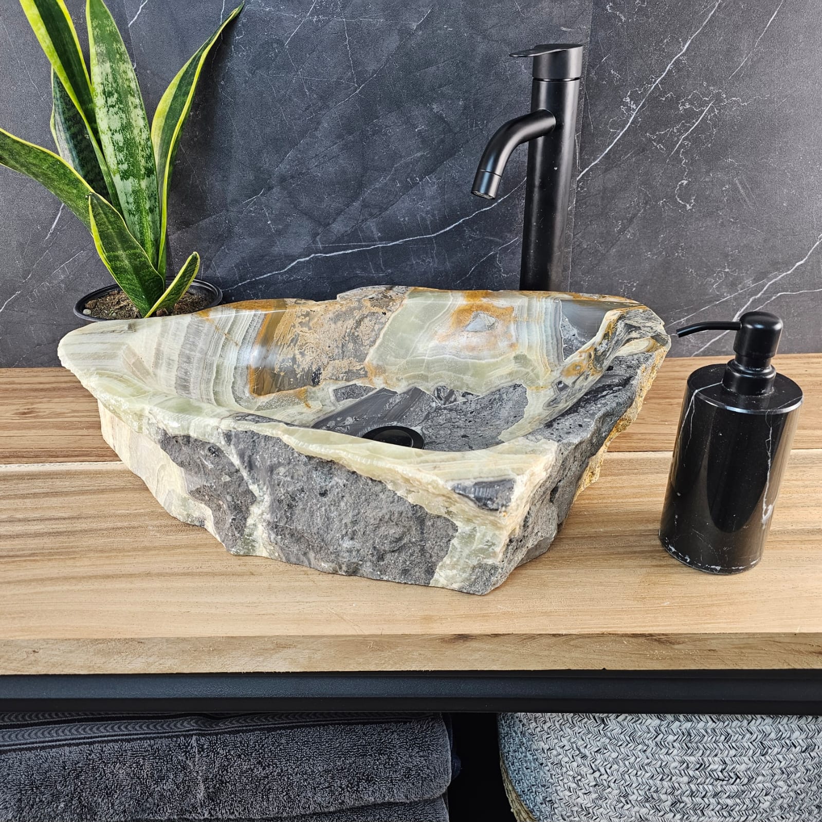 S29_04 Onyx Stone Vessel Bathroom Sink