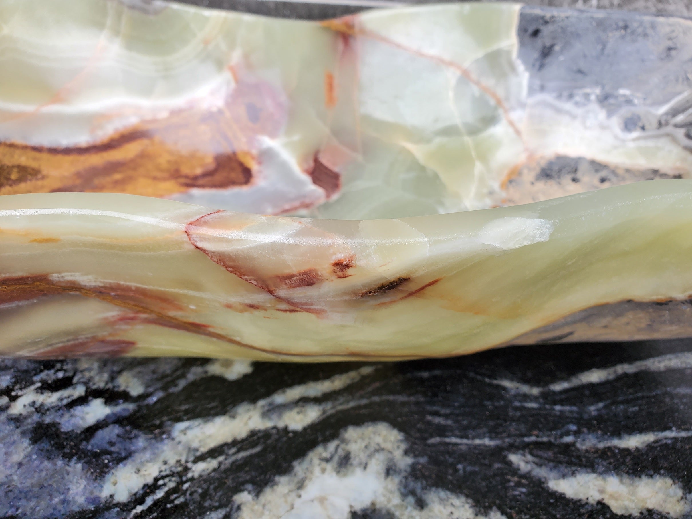 S30_30 Onyx Stone Vessel Bathroom Sink - 18.5 x 12 inch