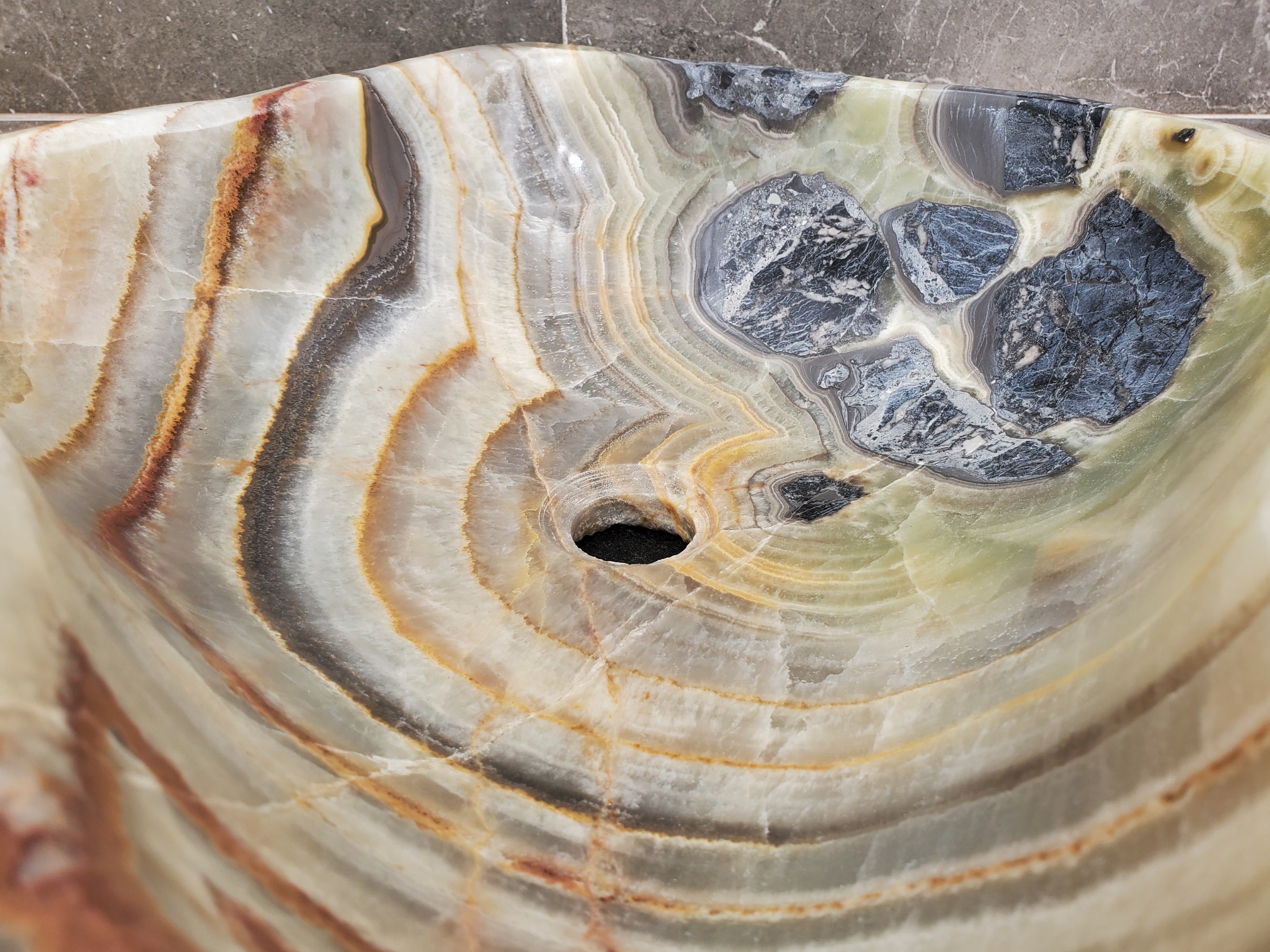 S31_13 Onyx Stone Vessel Bathroom Sink