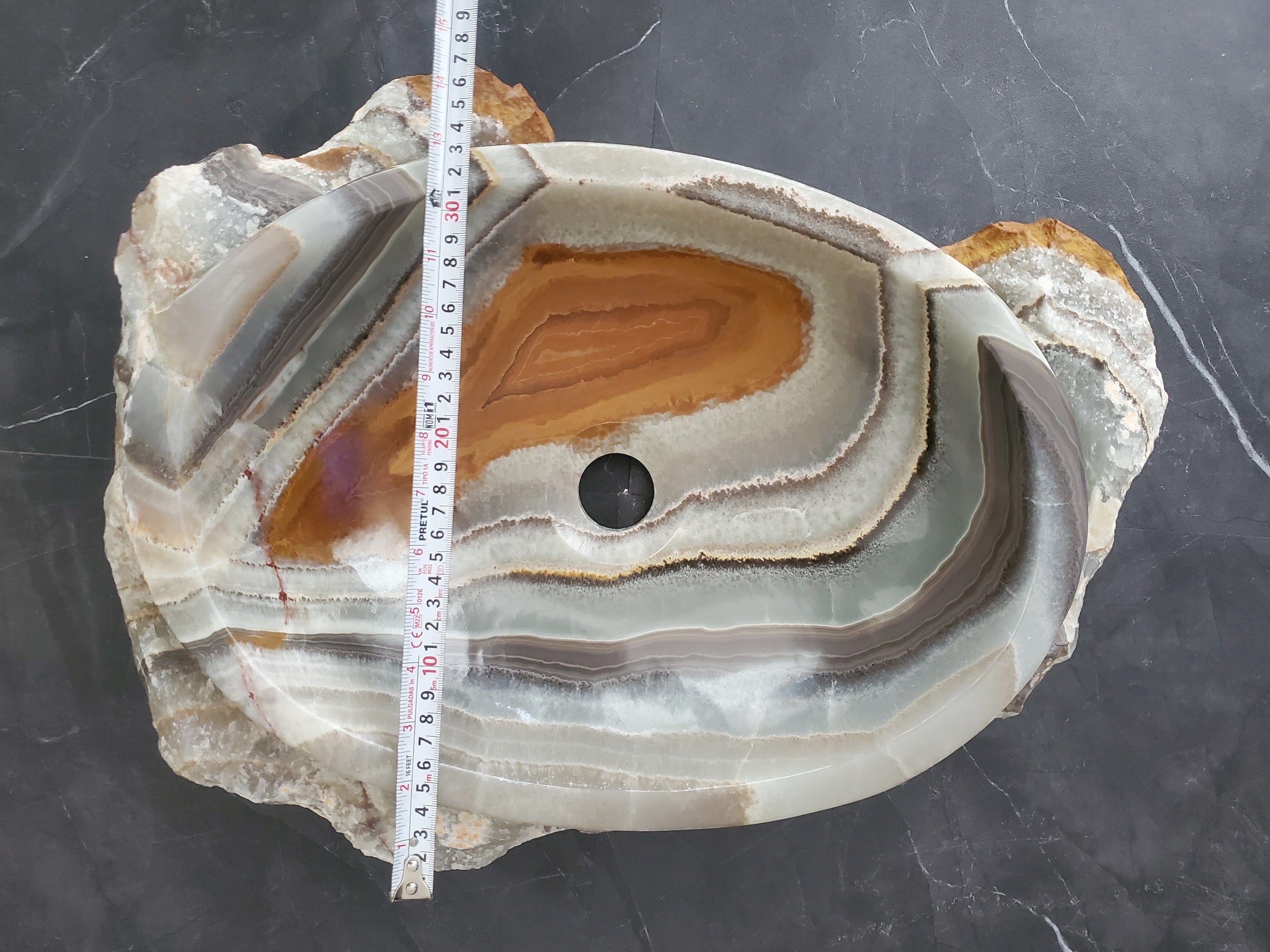 SET1039 Onyx Stone Vessel Bathroom Sink (Set of Two)