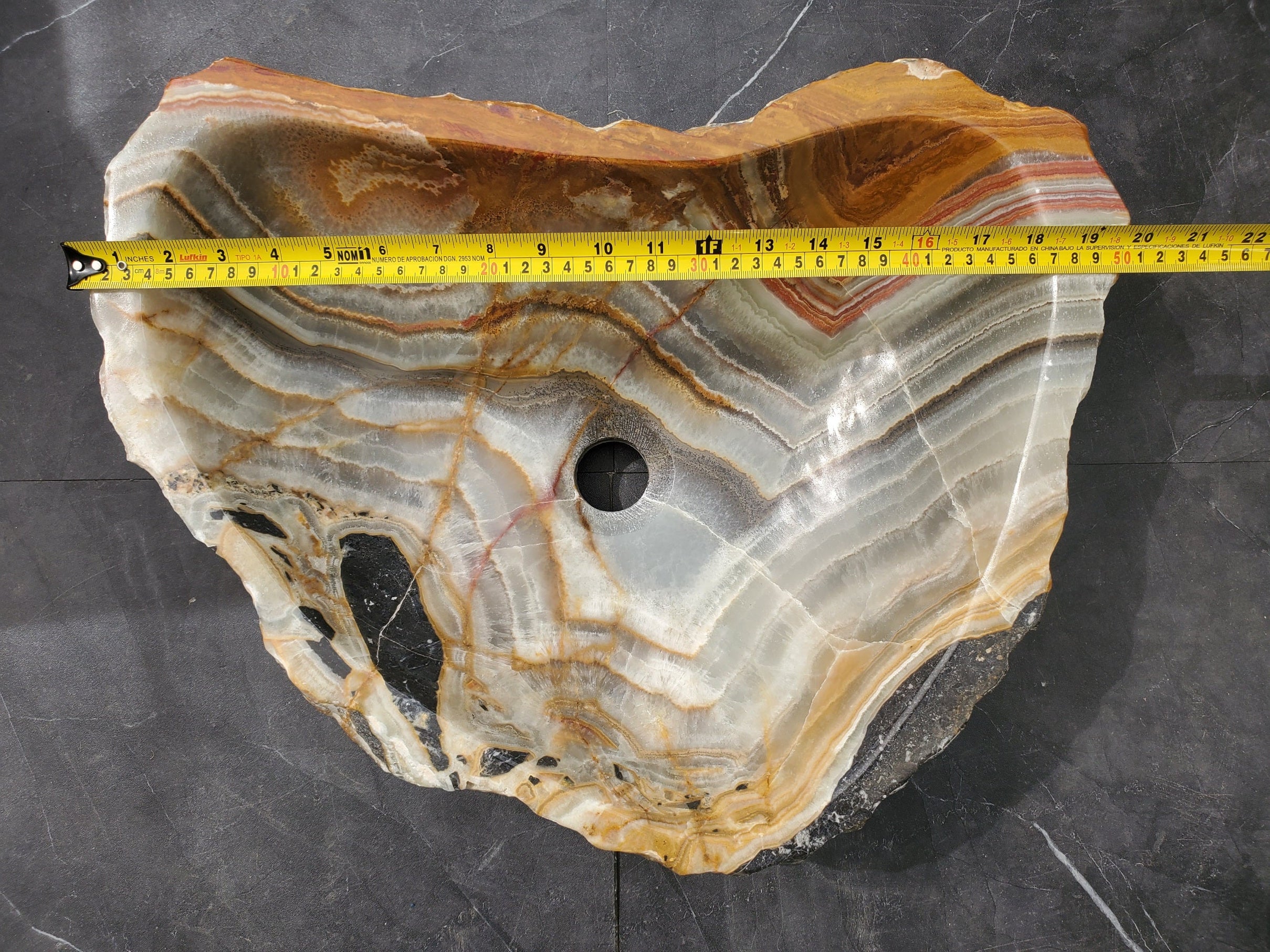 S31_19 Onyx Stone Vessel Bathroom Sink