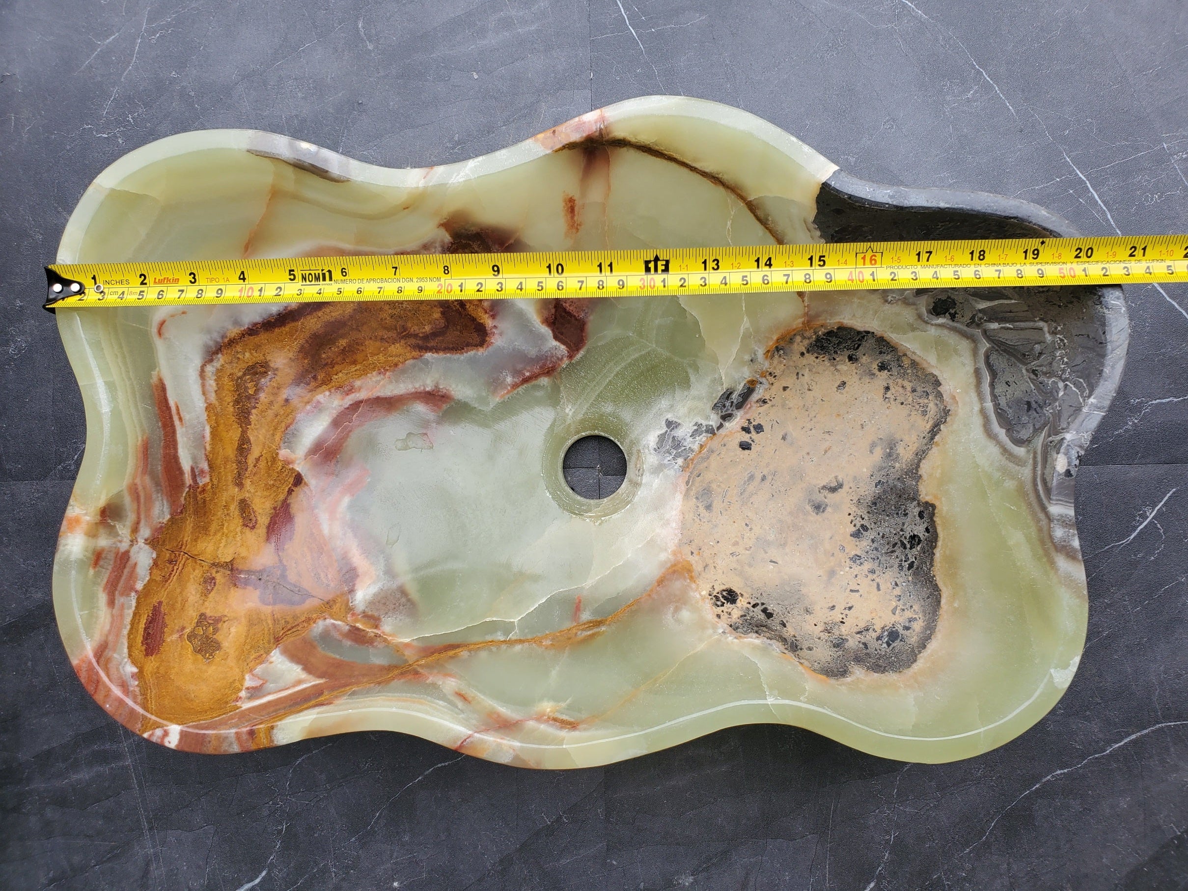 S30_30 Onyx Stone Vessel Bathroom Sink - 18.5 x 12 inch