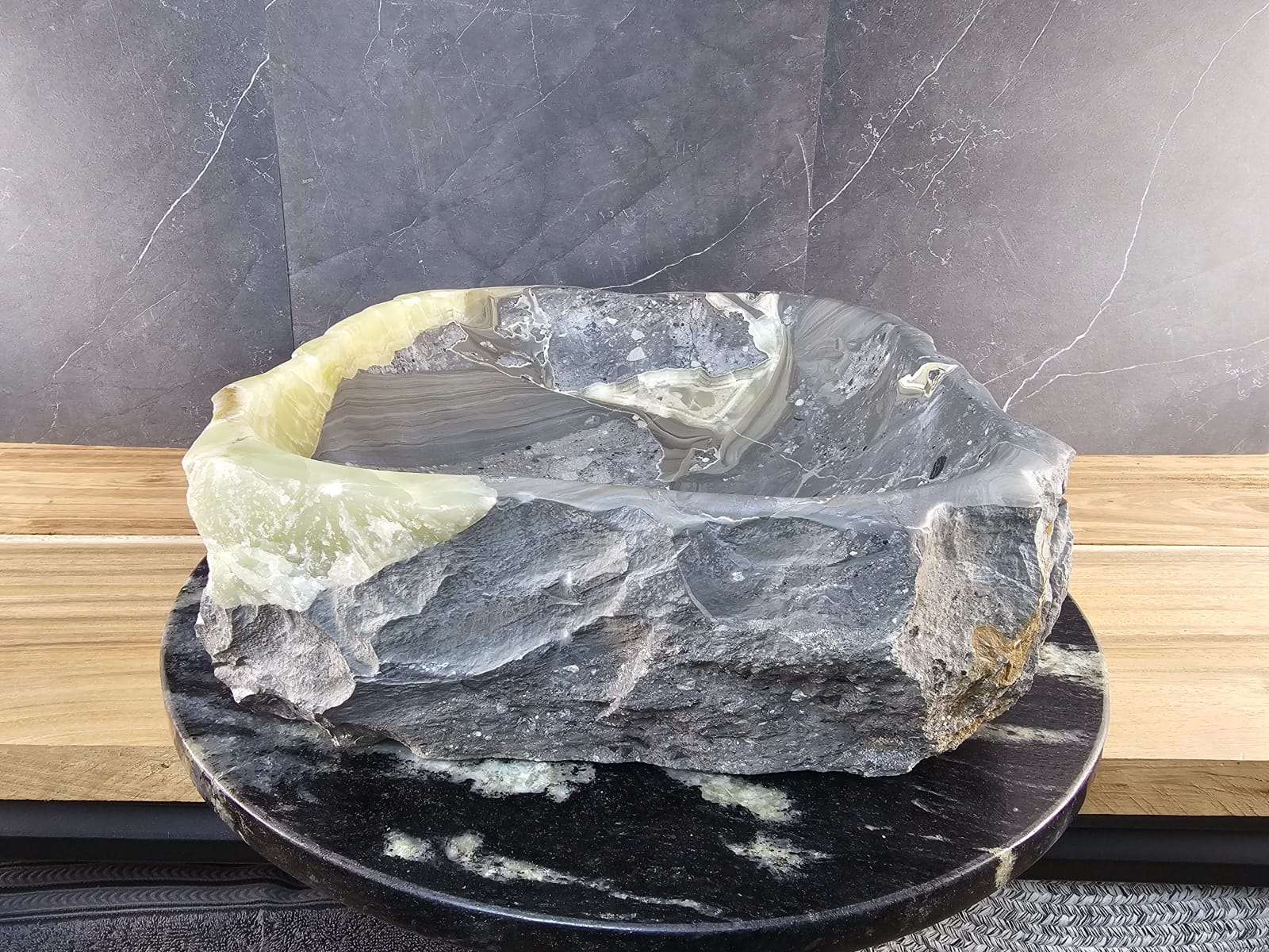 S29_05 Natural Stone Vessel Bathroom Sink - 16 x 14 inch