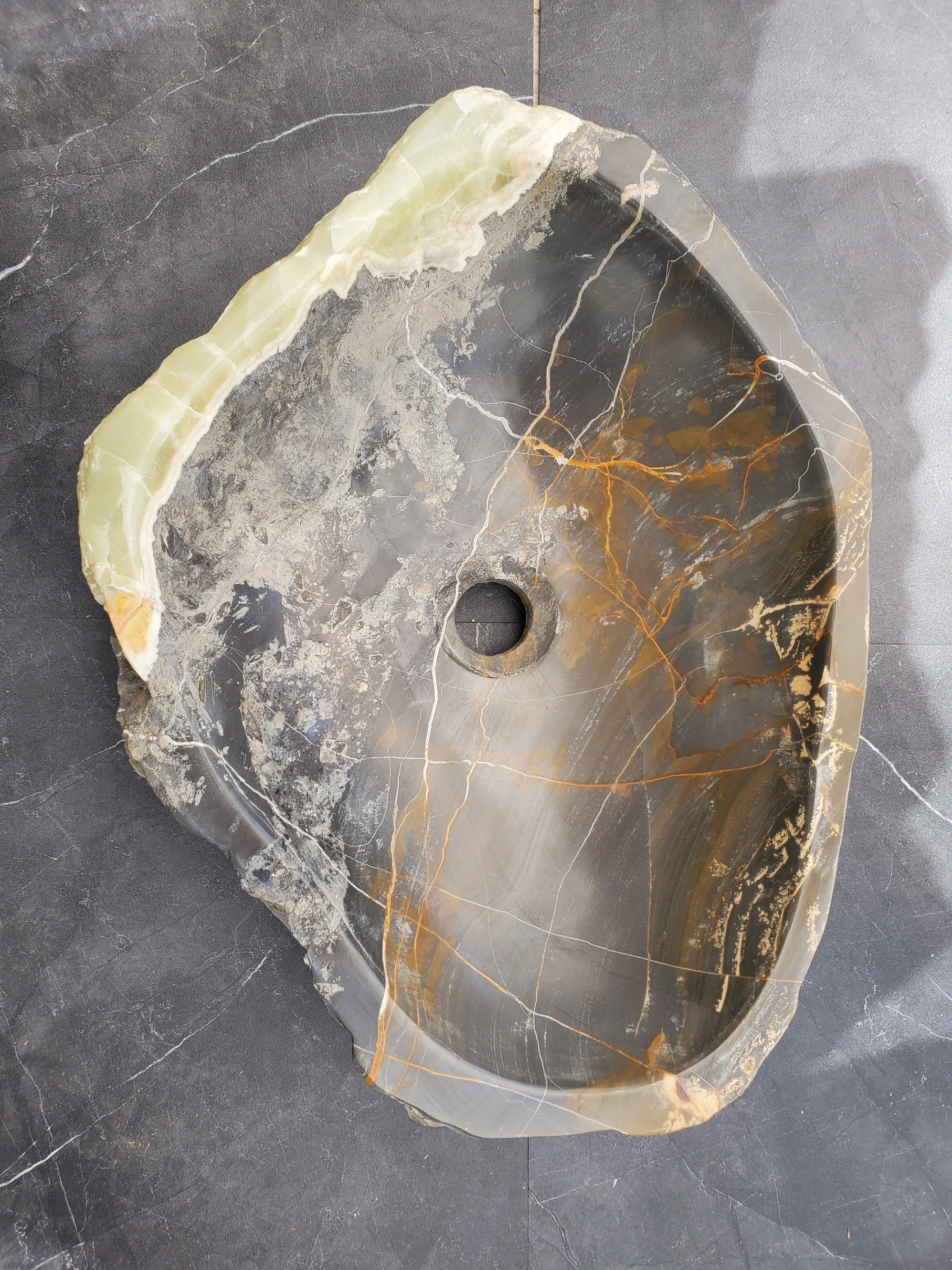 S33_05 Natural Stone Vessel Bathroom Sink - 15 x 15 inch