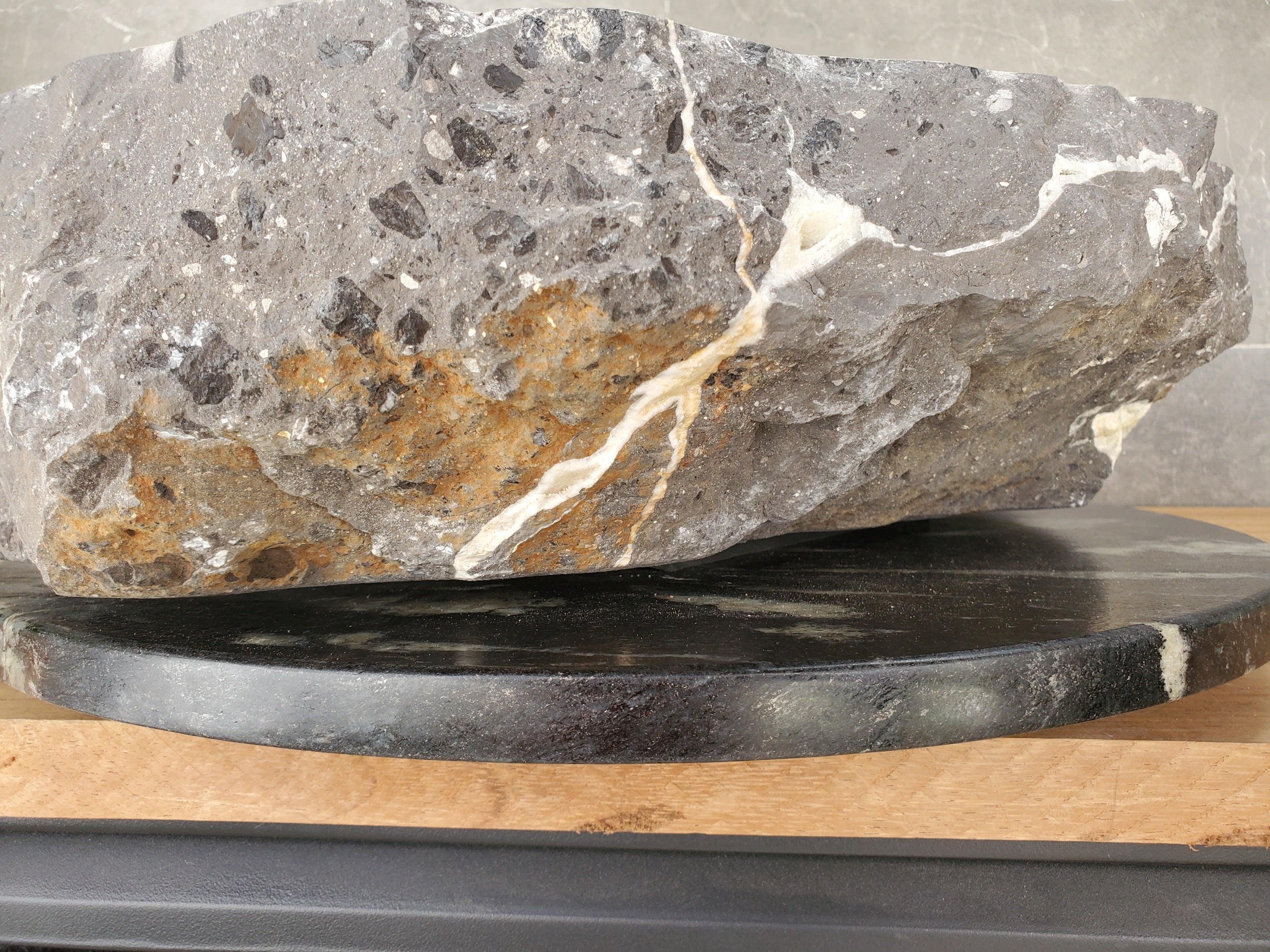 S33_04 Onyx and Slate Stone Vessel Bathroom Sink - 19 x 16 inch