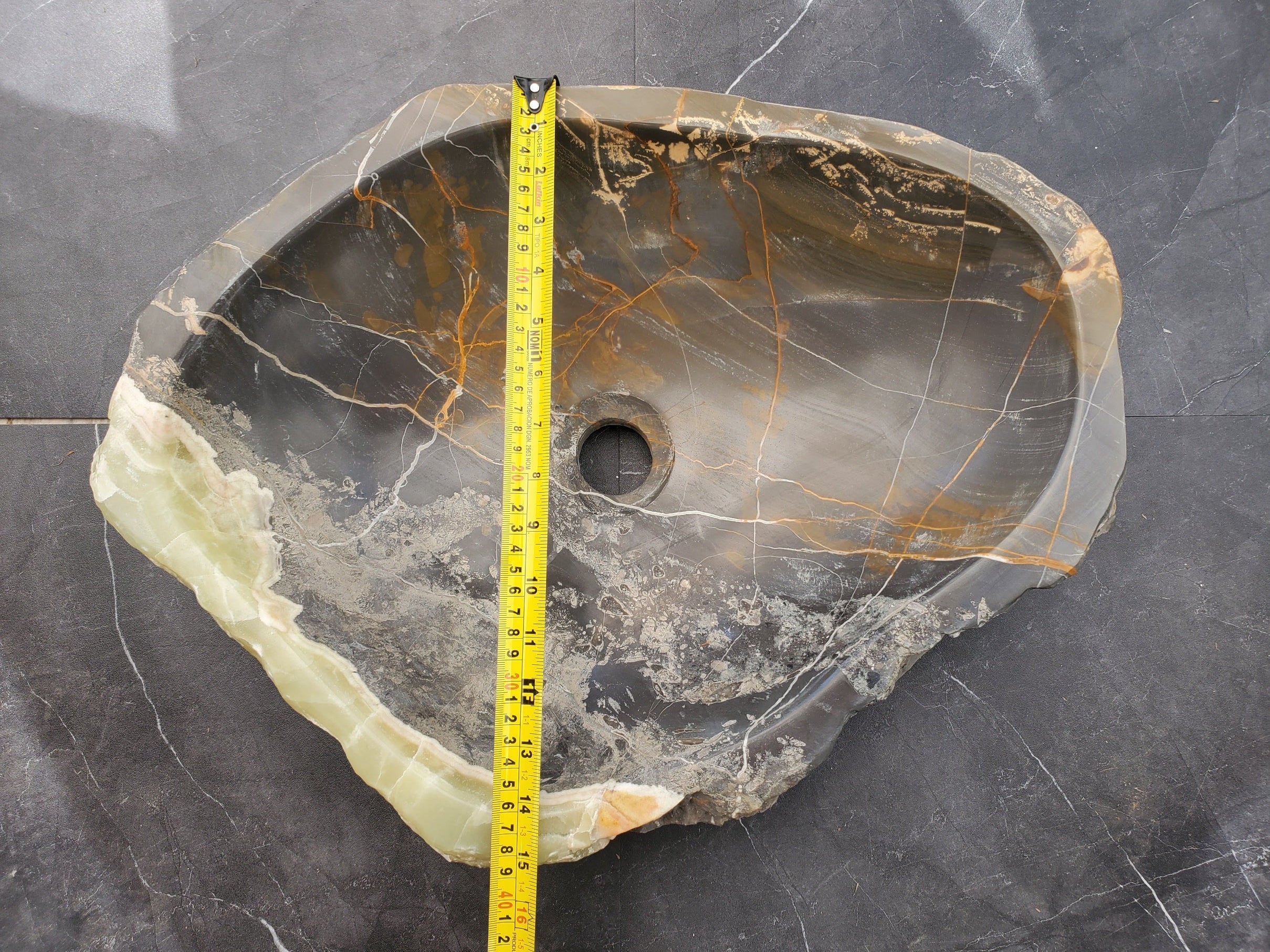 S33_05 Natural Stone Vessel Bathroom Sink - 15 x 15 inch