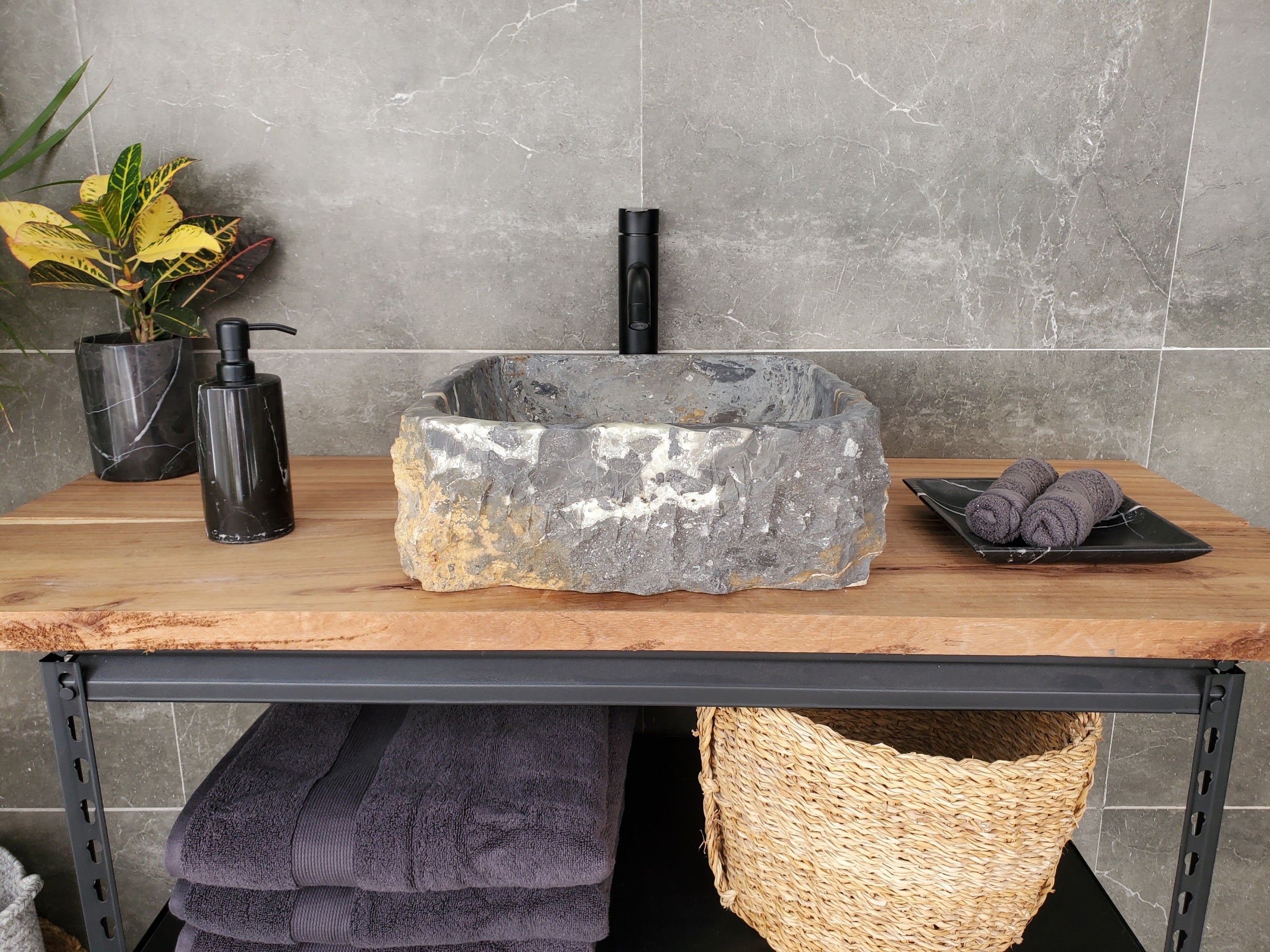 SET3308 Natural Stone Master Bath Set of 2 (Two) Vessel Sinks