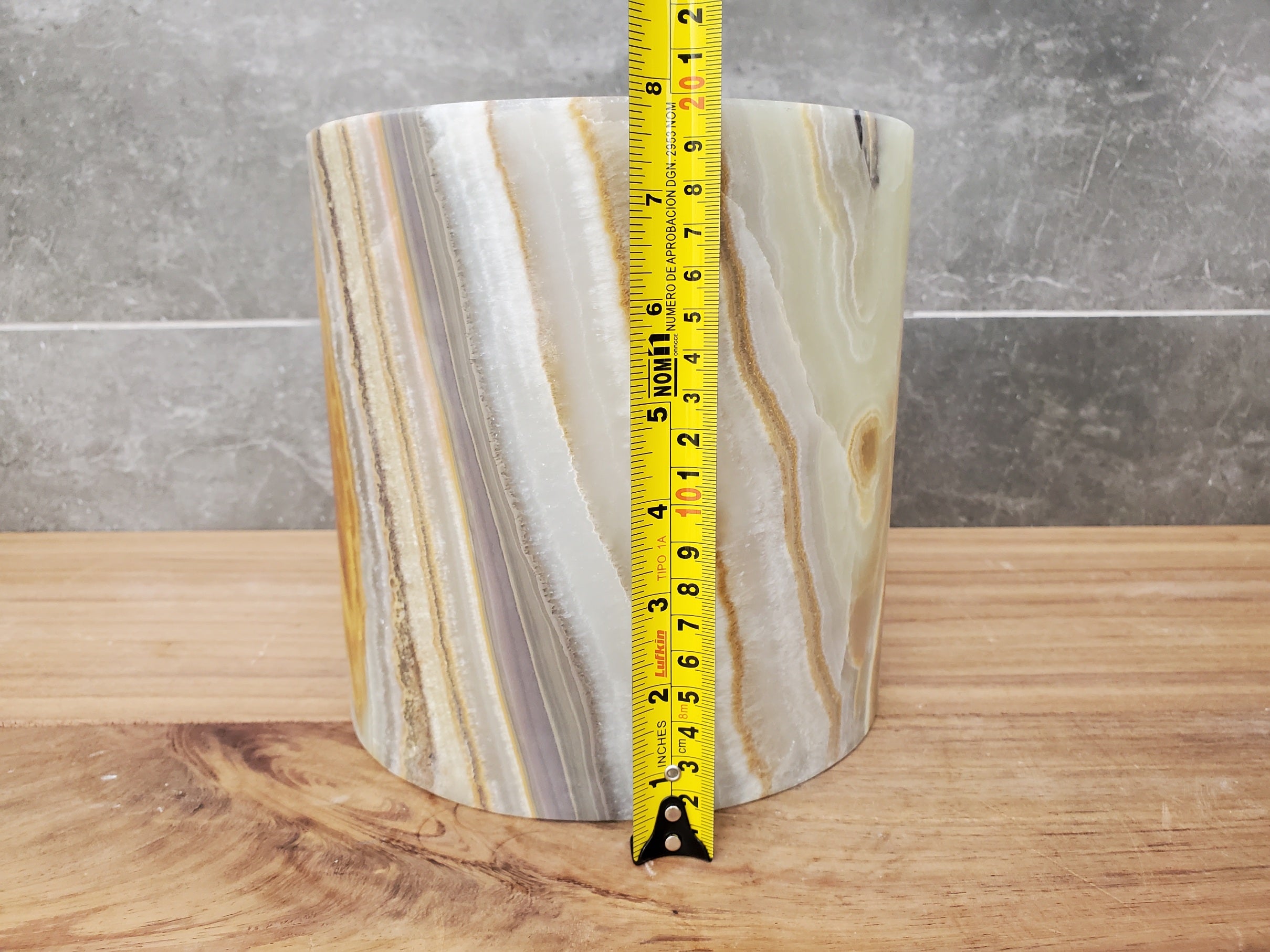 WB_18RD Onyx Stone Waste Basket