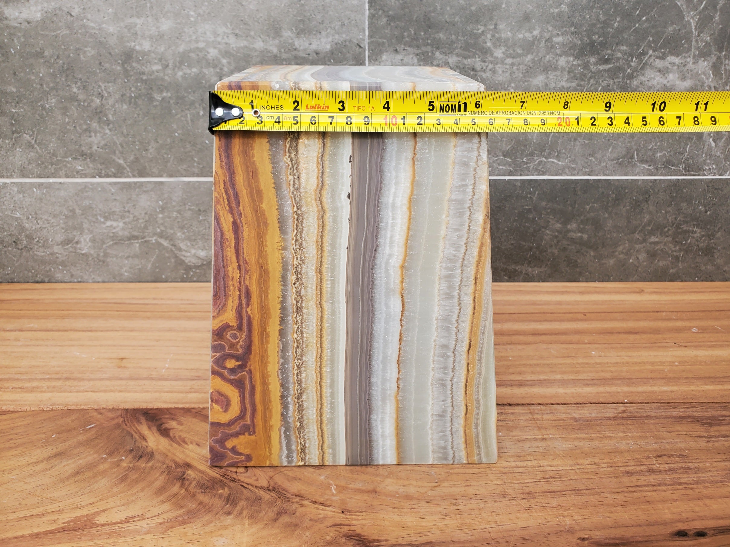 WB_17SQ Onyx Stone Waste Basket