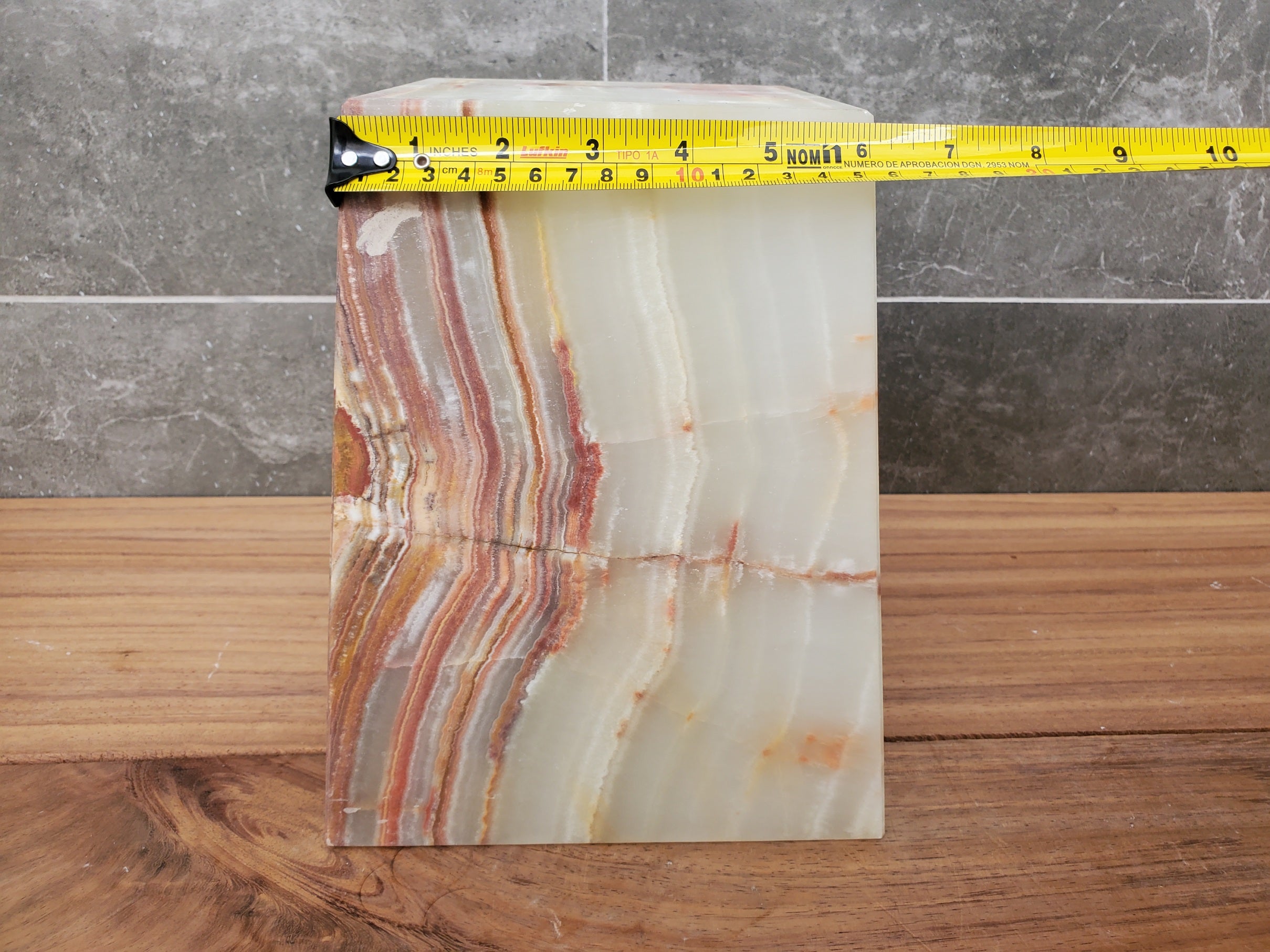 WB_16SQ Onyx Stone Waste Basket