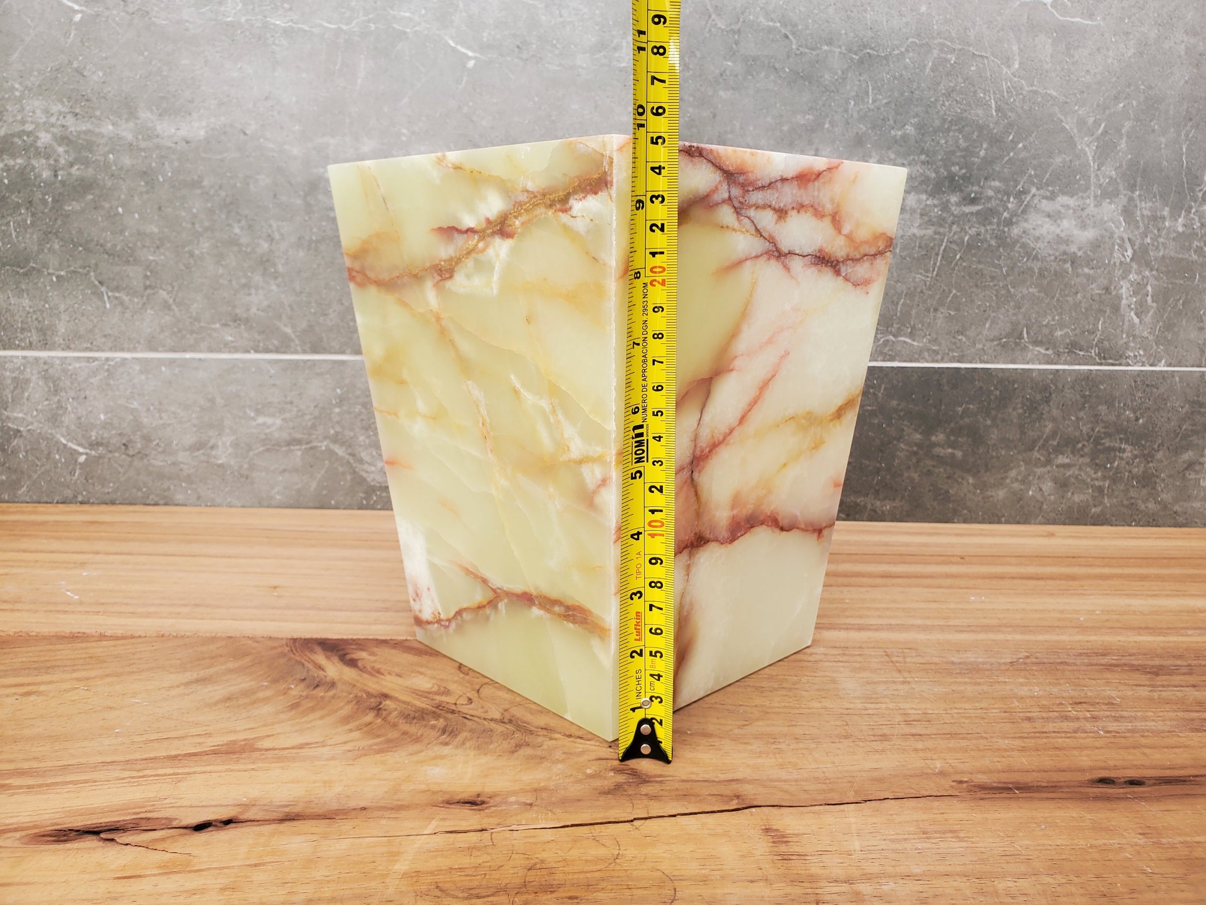 WB_15SQ Onyx Stone Waste Basket