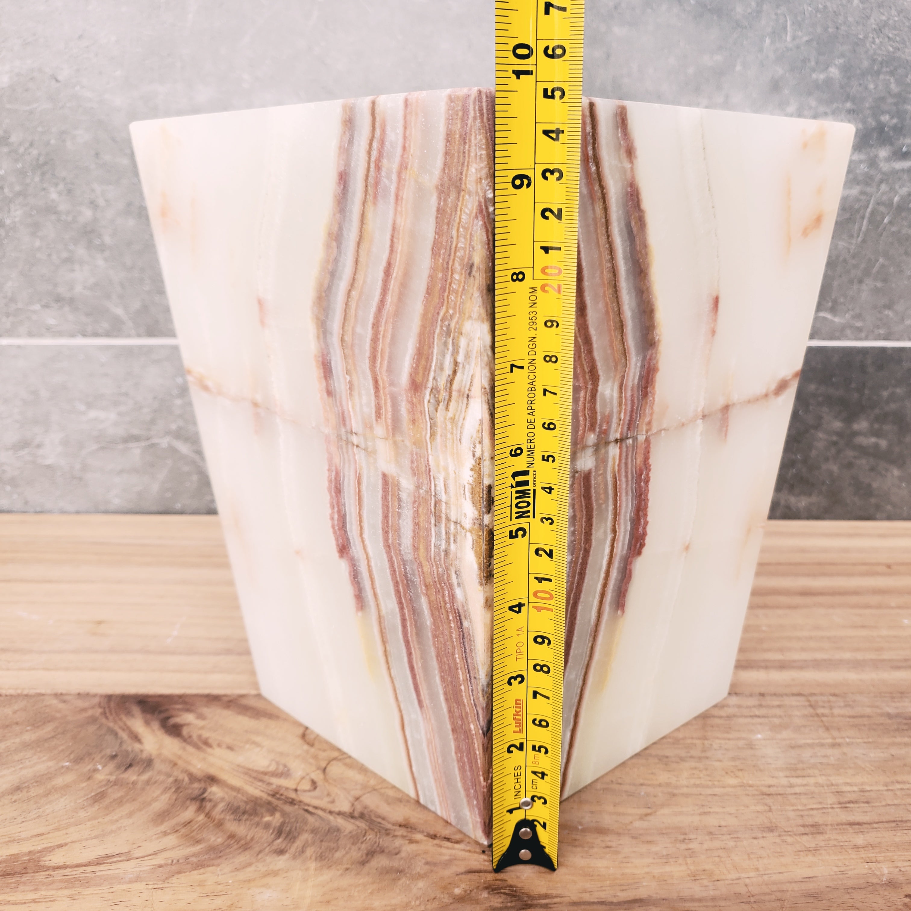 WB_16SQ Onyx Stone Waste Basket