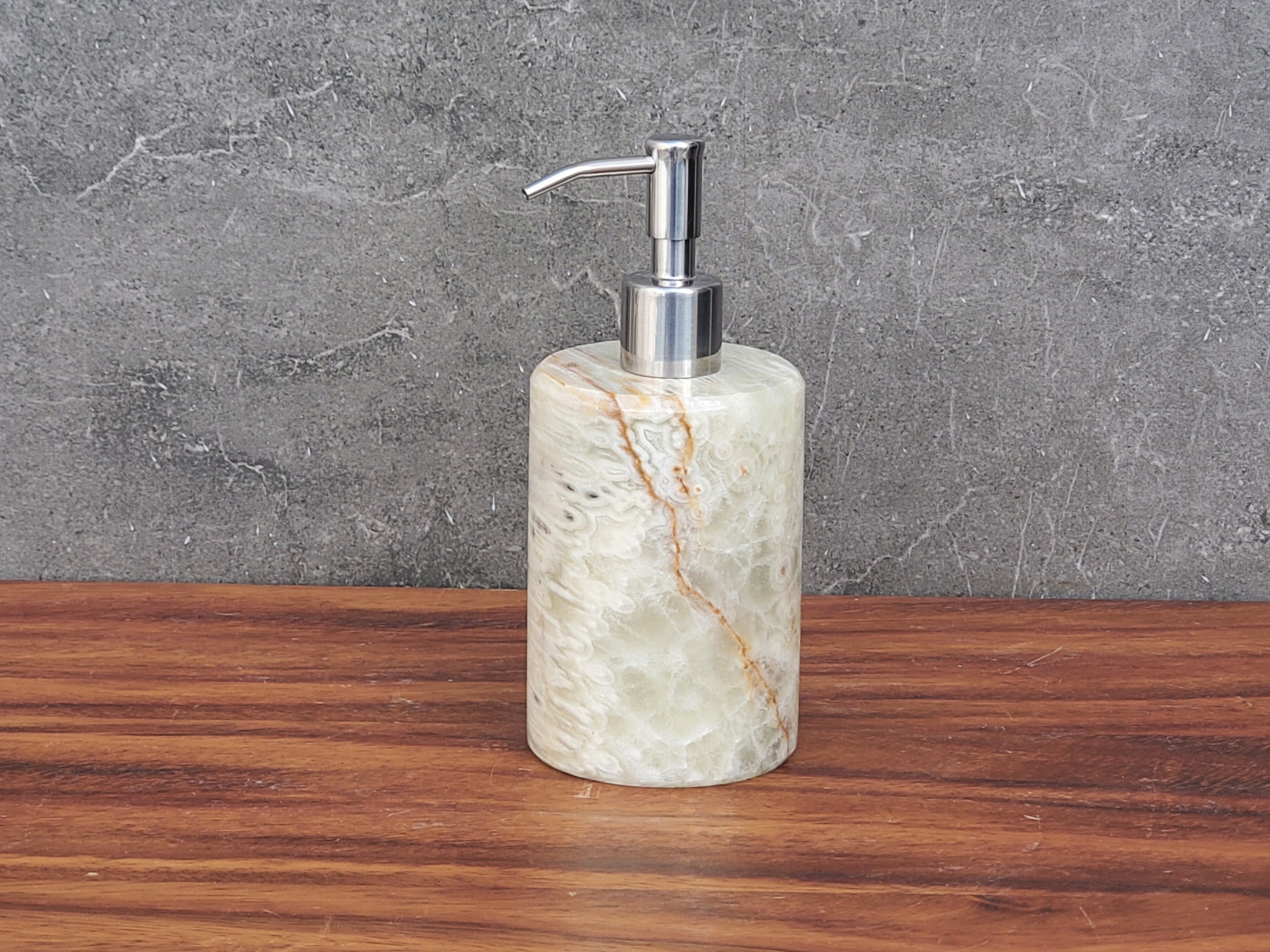 SD_57 Light Green and Gray Onyx Pump Dispenser Bottle