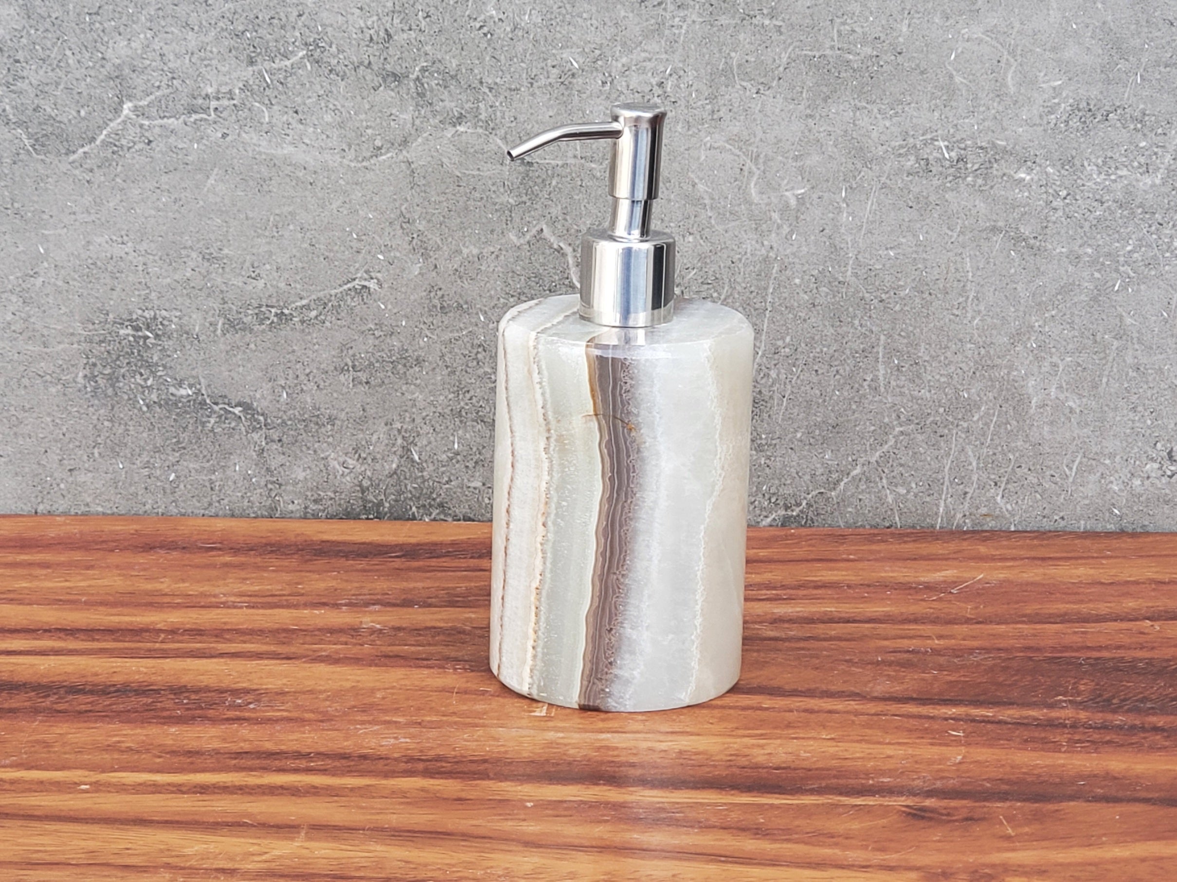 SD_57 Light Green and Gray Onyx Pump Dispenser Bottle