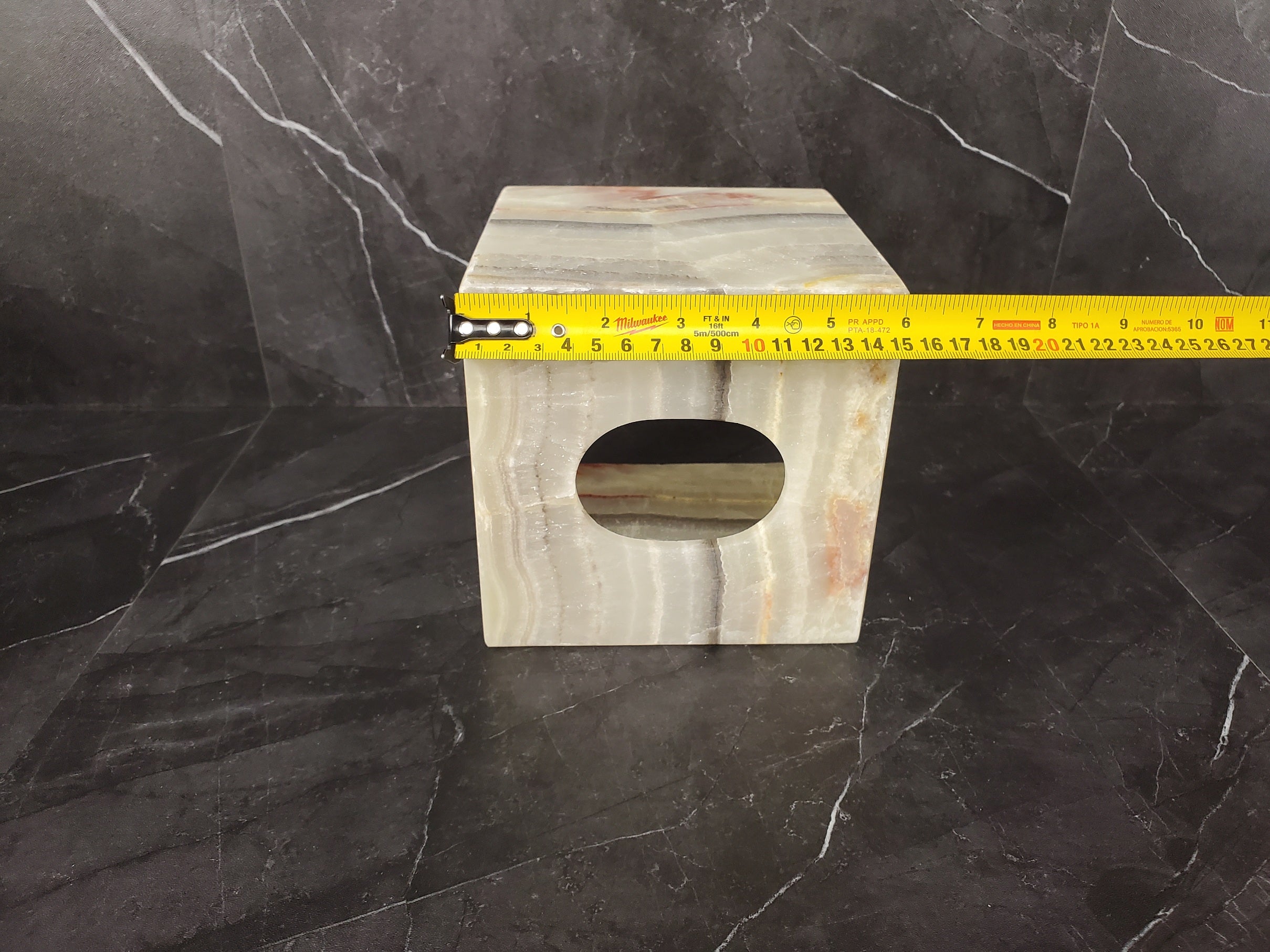 TCSQ_50 Green Onyx Tissue Box Cover (Cube)