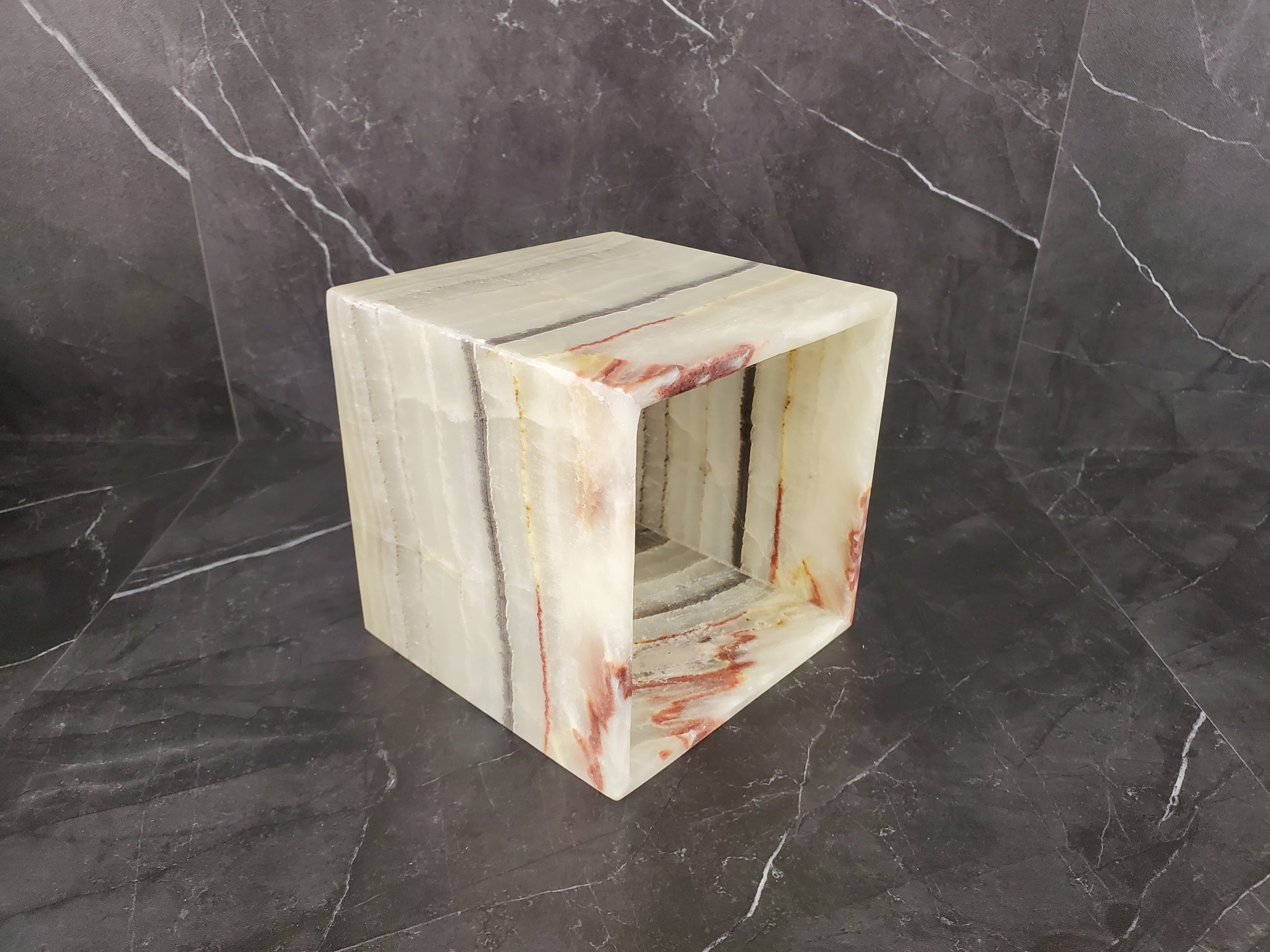 TCSQ_50 Green Onyx Tissue Box Cover (Cube)