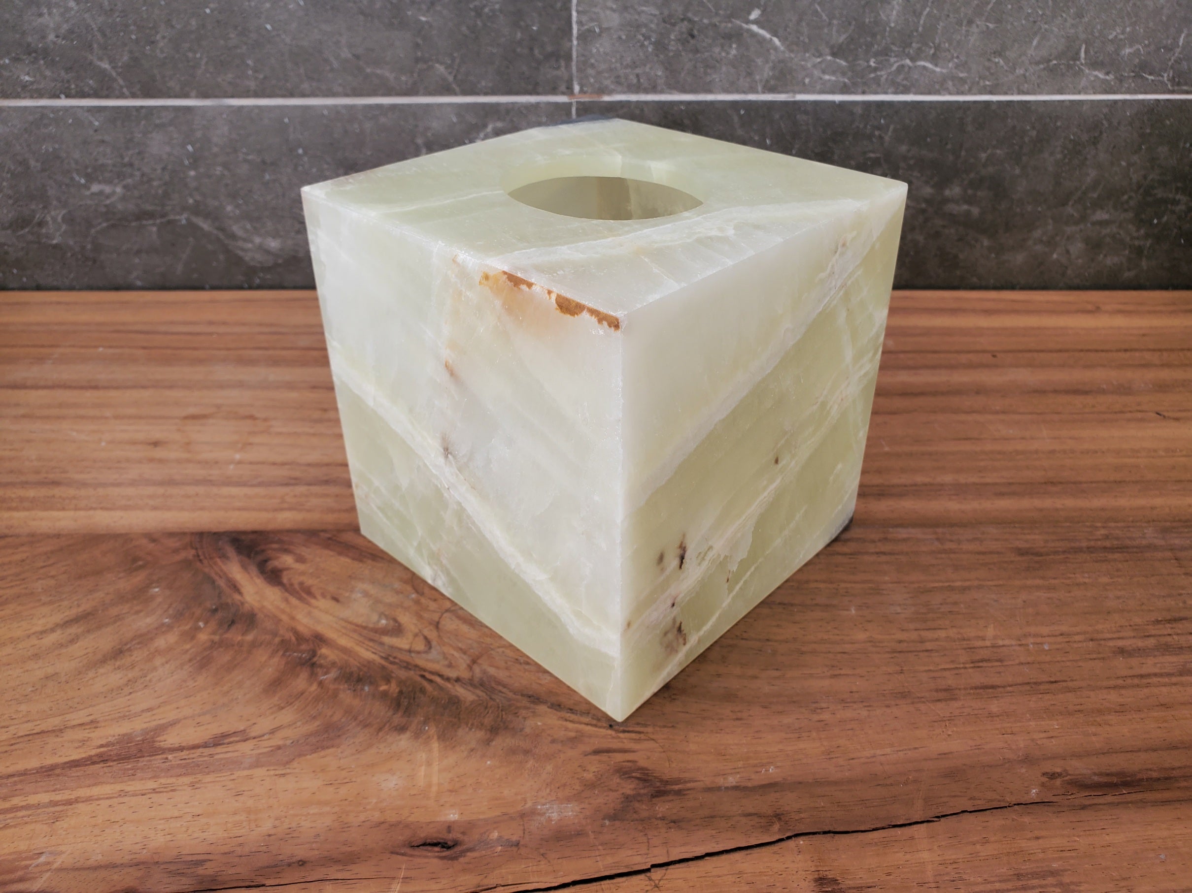 TCSQ_64 Green Onyx Tissue Box Cover (Cube) Tissue Box Cover Bath Decor Tissue Box Covers