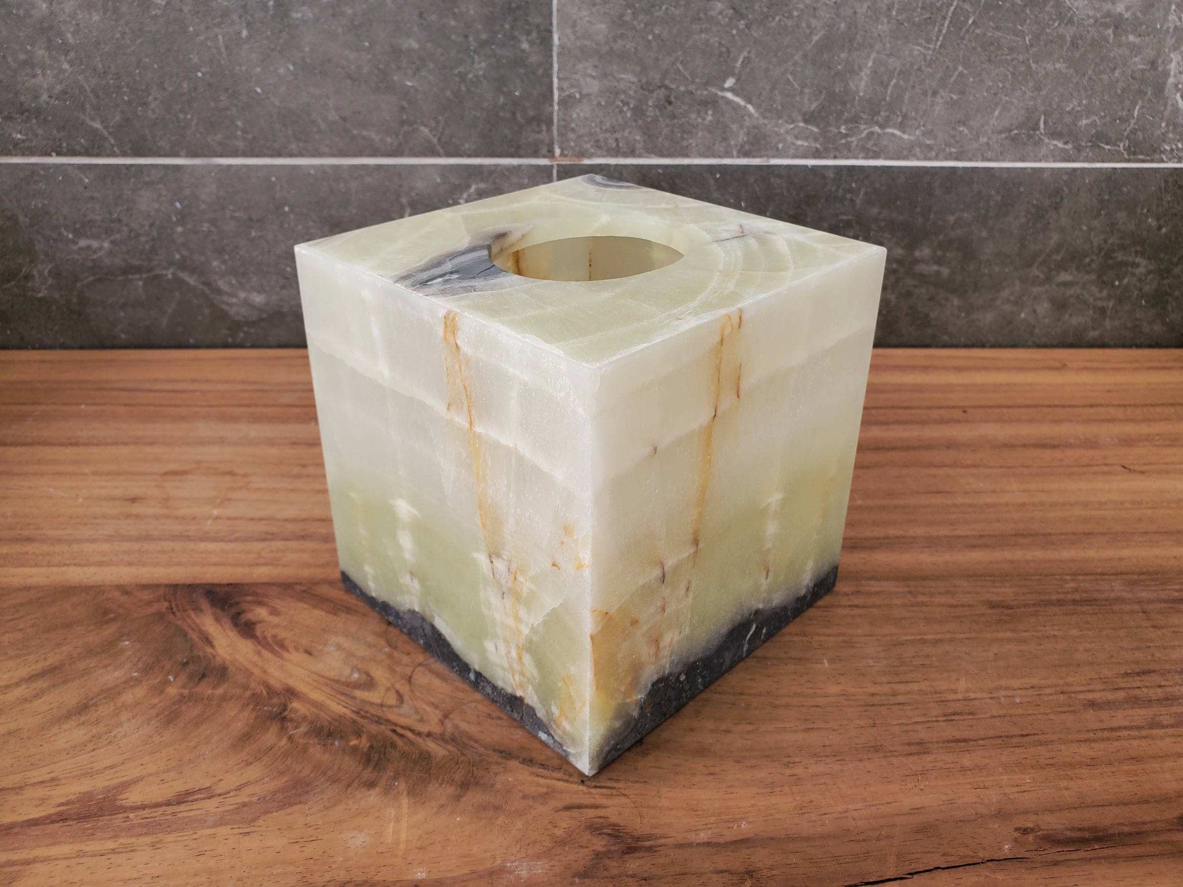 TCSQ_64 Green Onyx Tissue Box Cover (Cube) Tissue Box Cover Bath Decor Tissue Box Covers