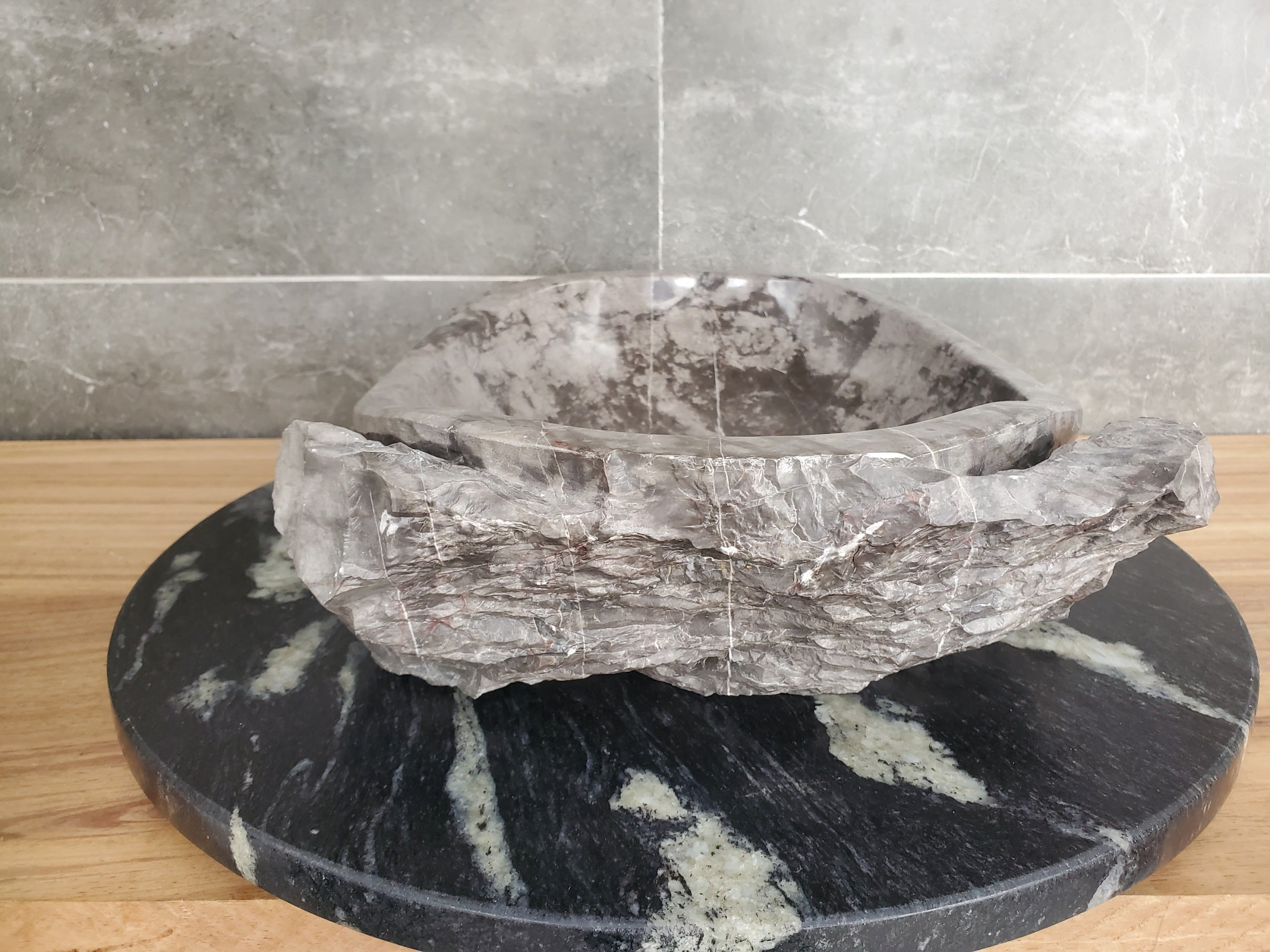 S31_42 Oval Carved Marble Vessel Sink