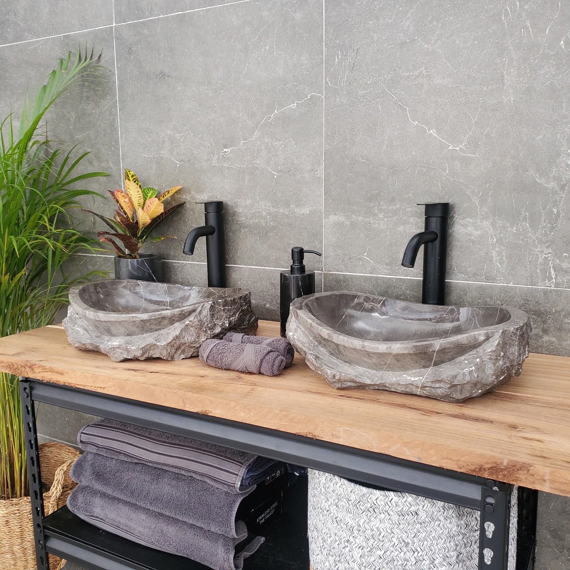 SET3167 Marble Stone Vessel Sink Set