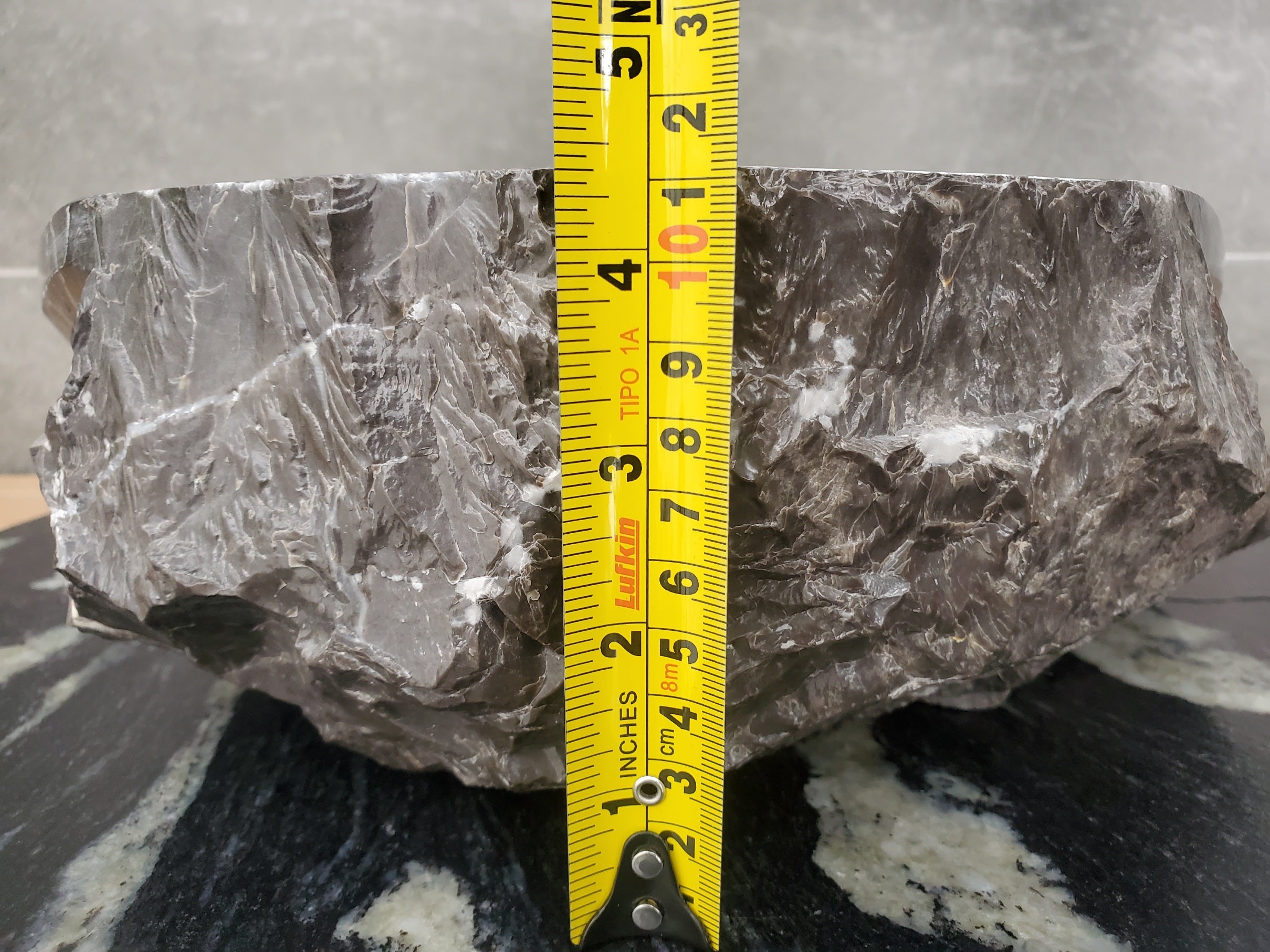 S31_40 Oval Carved Marble Vessel Sink