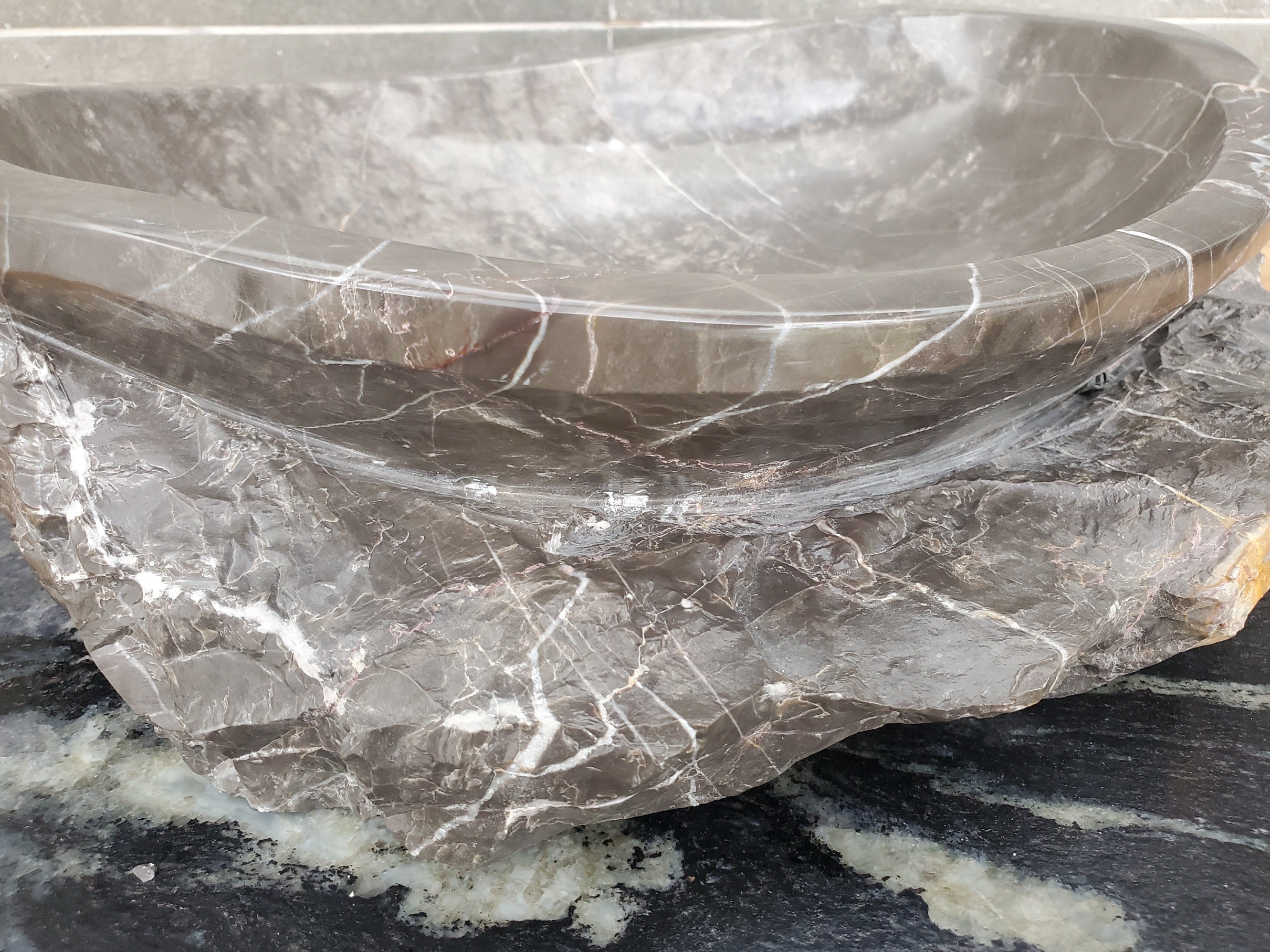 S31_41 Oval Carved Marble Vessel Sink