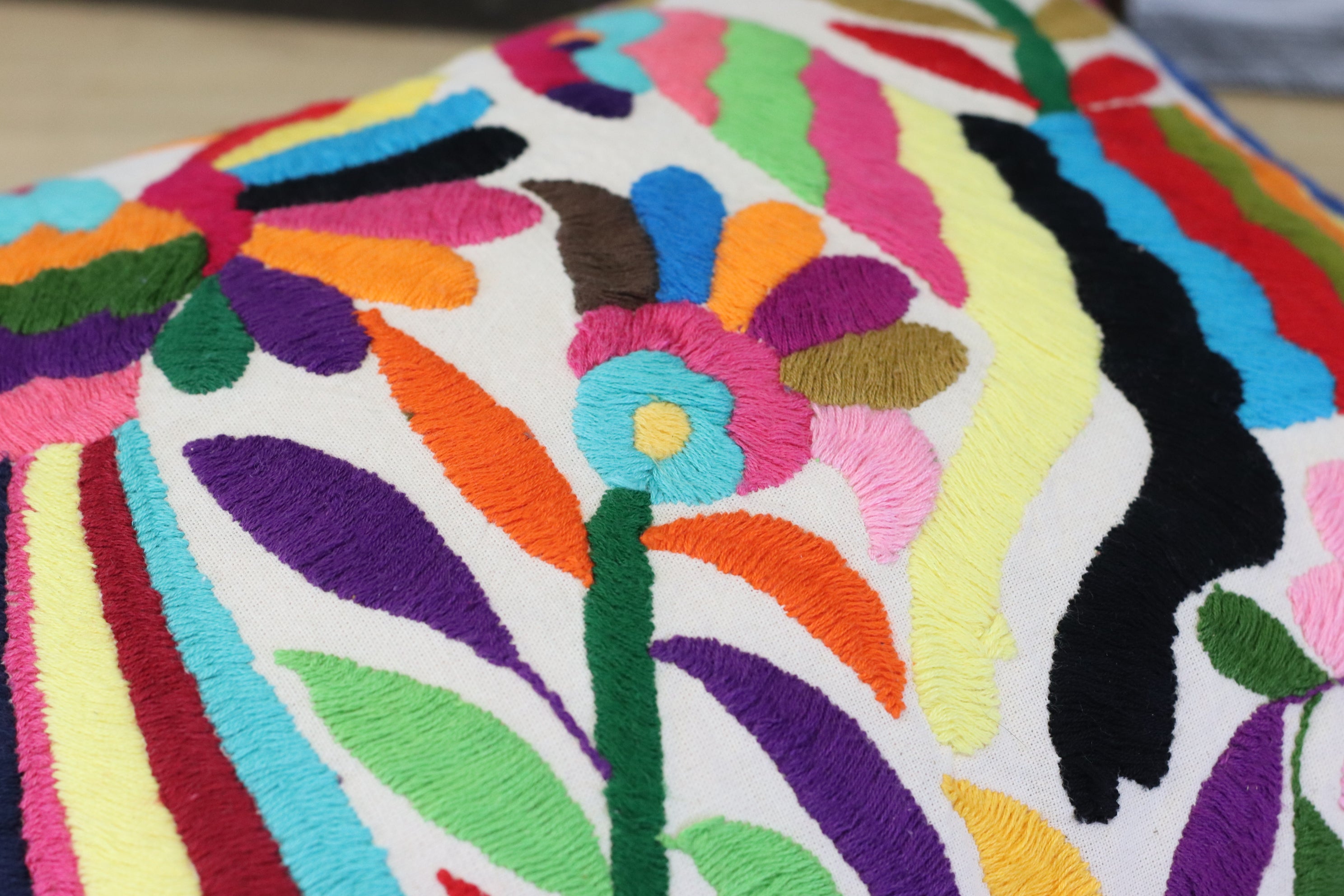 16" x 13" Mexican Tenango Pillow Cover Tenango Decor Home Pillow Covers