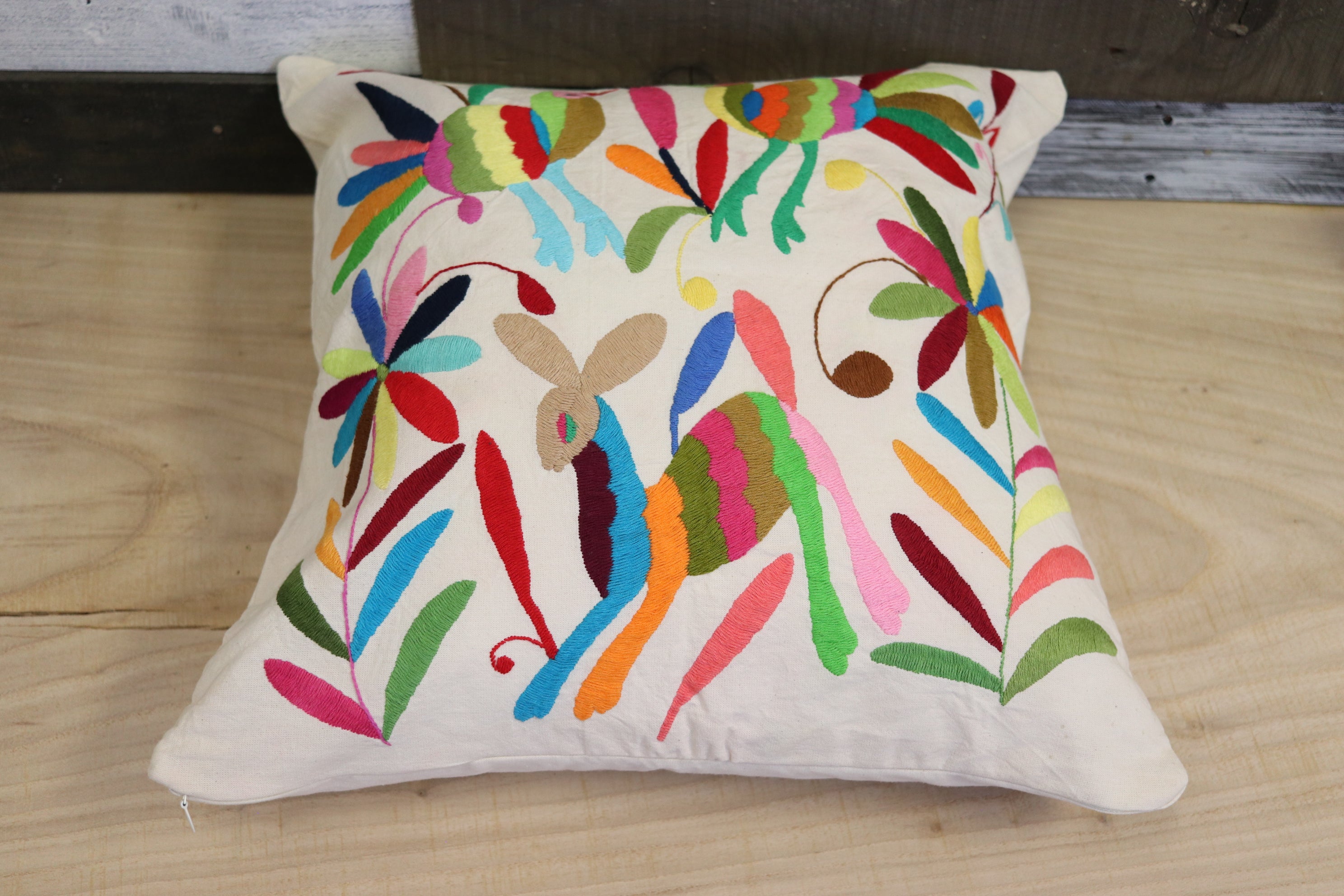 17" x 17" Otomi Tenango Pillow Cover Tenango Decor Home Pillow Covers