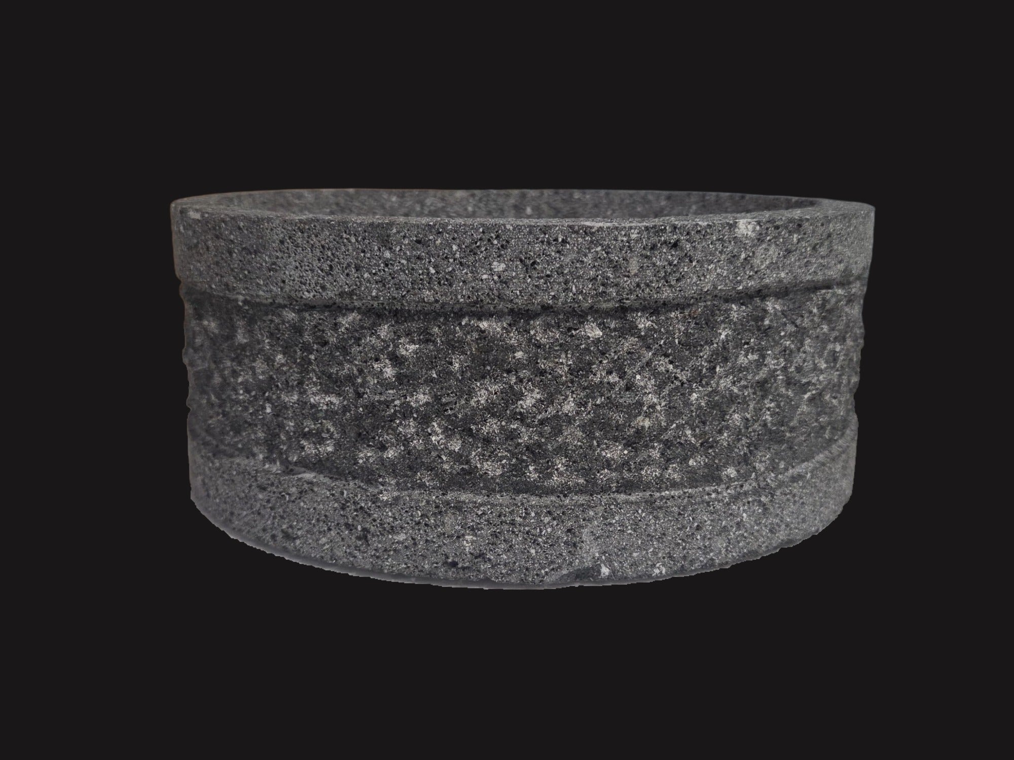 MOL8FDEC1 Mortar & Pestle Pillars - Lava Stone - 8 Inch - Authentic Mexican Molcajete