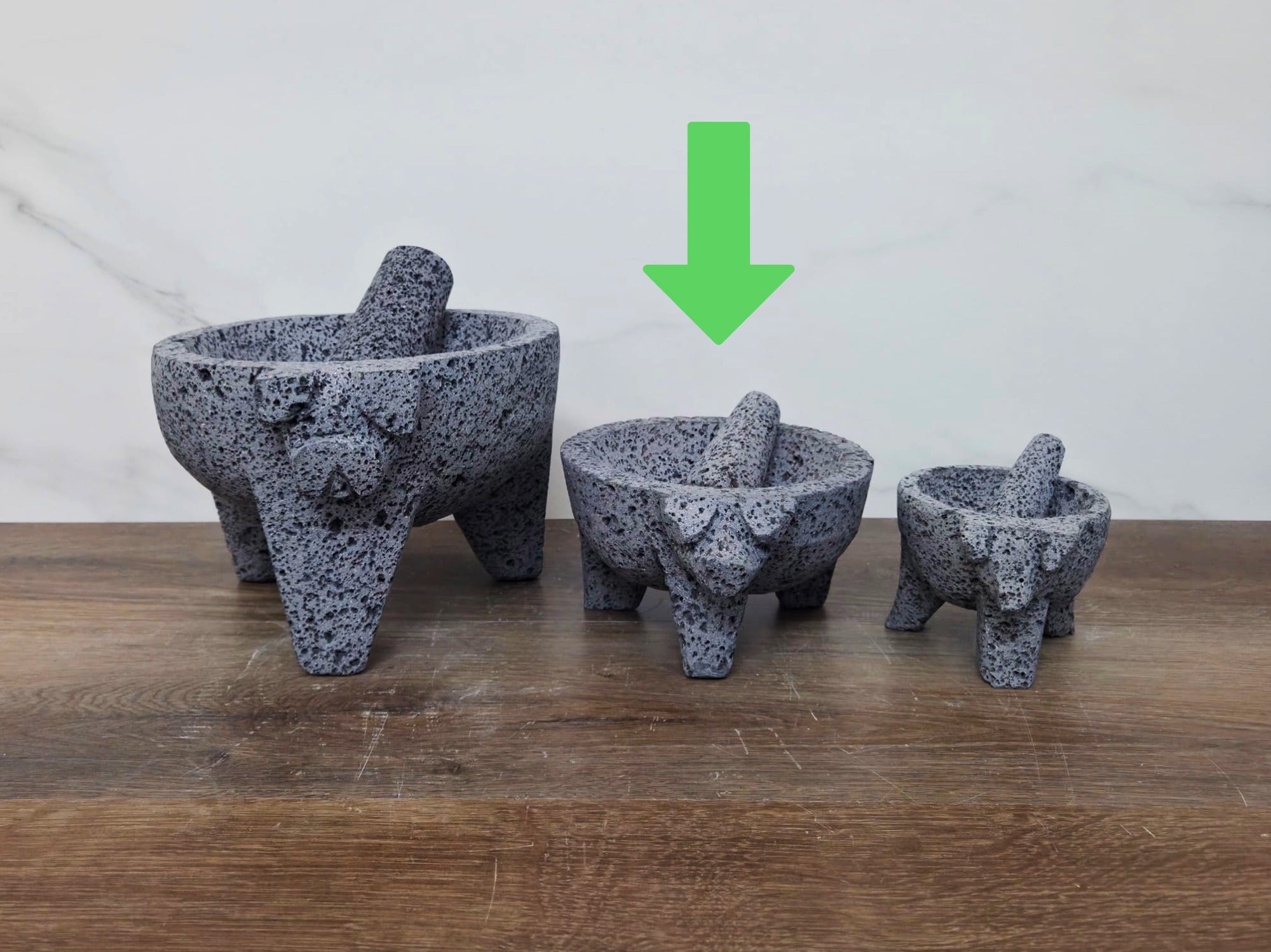 MOL8P Authentic Mexican Molcajete - Piggy Face - 8 inch