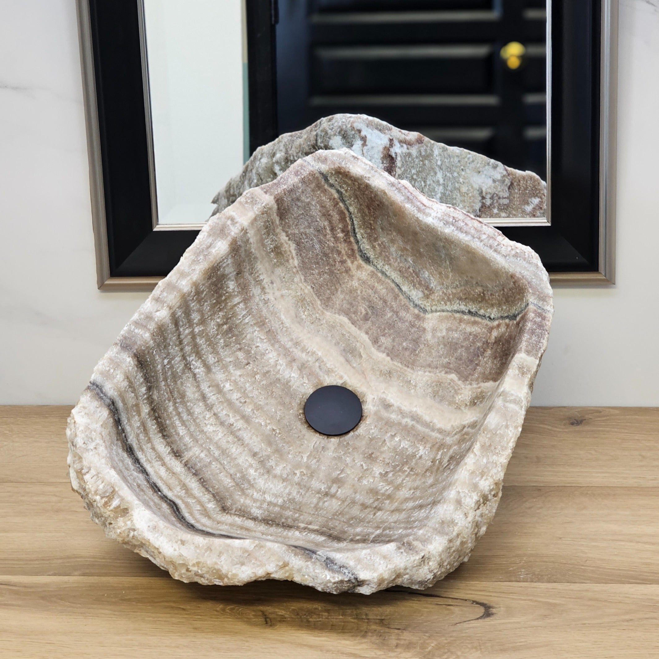 Brown and Tan Striped Onyx Vessel Sink Onyx Sinks Onyx Sinks Sinks