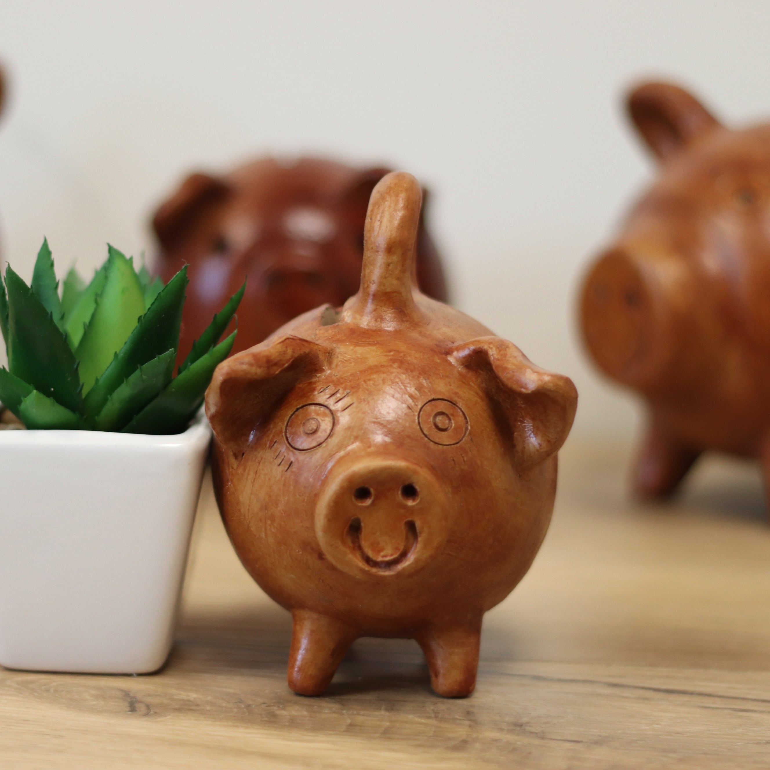 OLIVIA Ceramic Piggy Smash Bank, Glazed