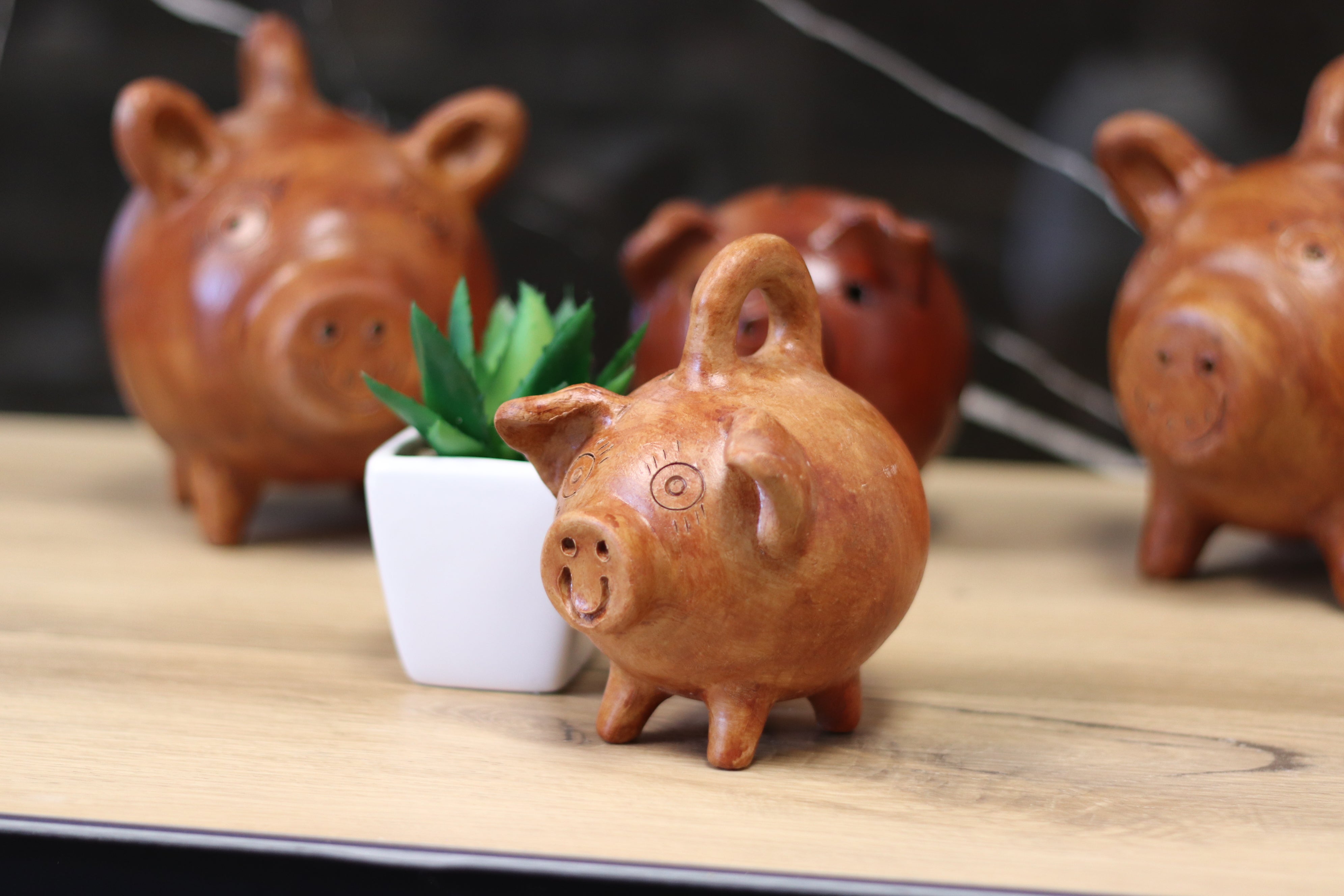 OLIVIA Ceramic Piggy Smash Bank, Glazed