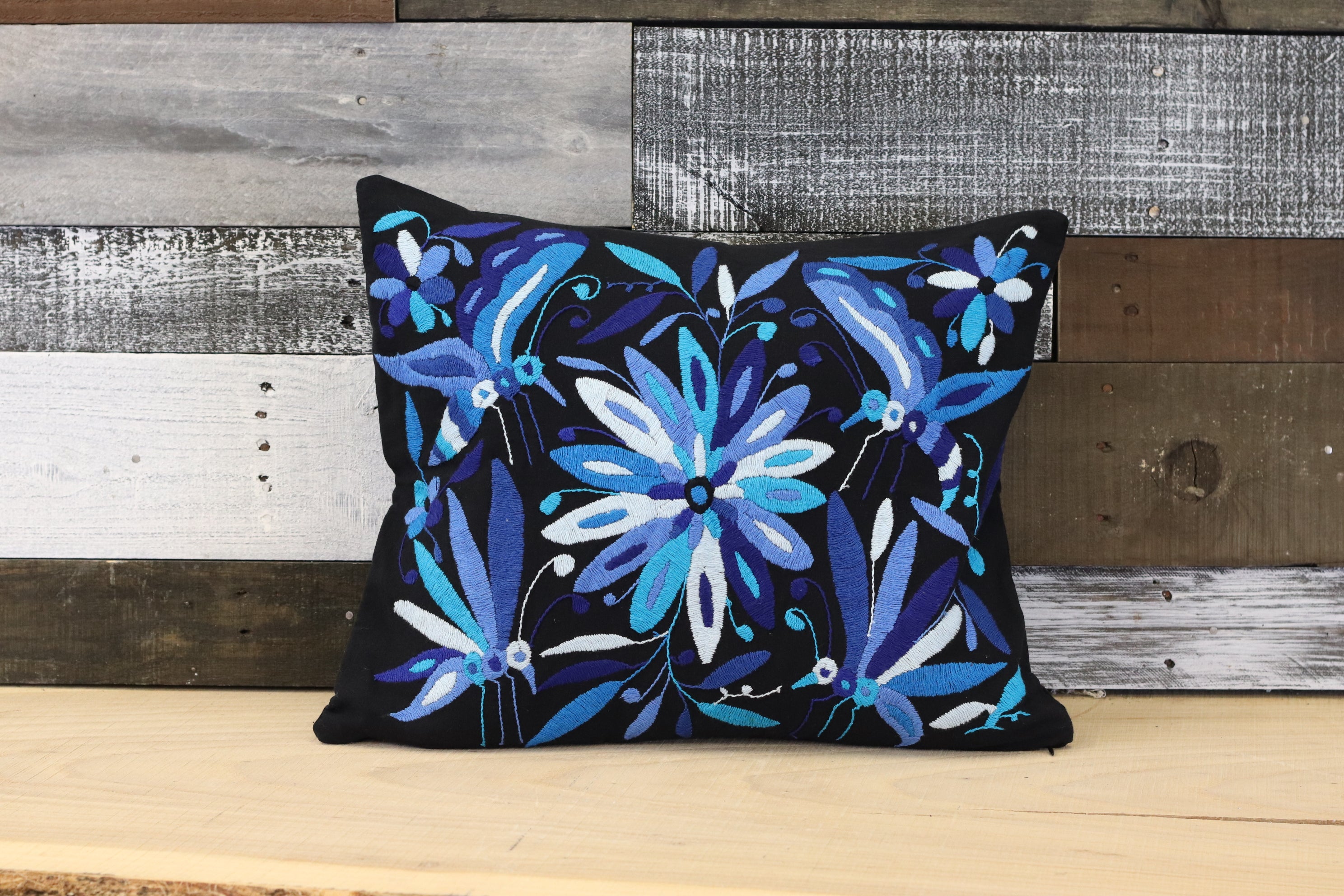 Tenango Pillow Cover, Hand Embroidered Otomi Art, Handmade Authentic Mexican Decor Home Pillow Covers