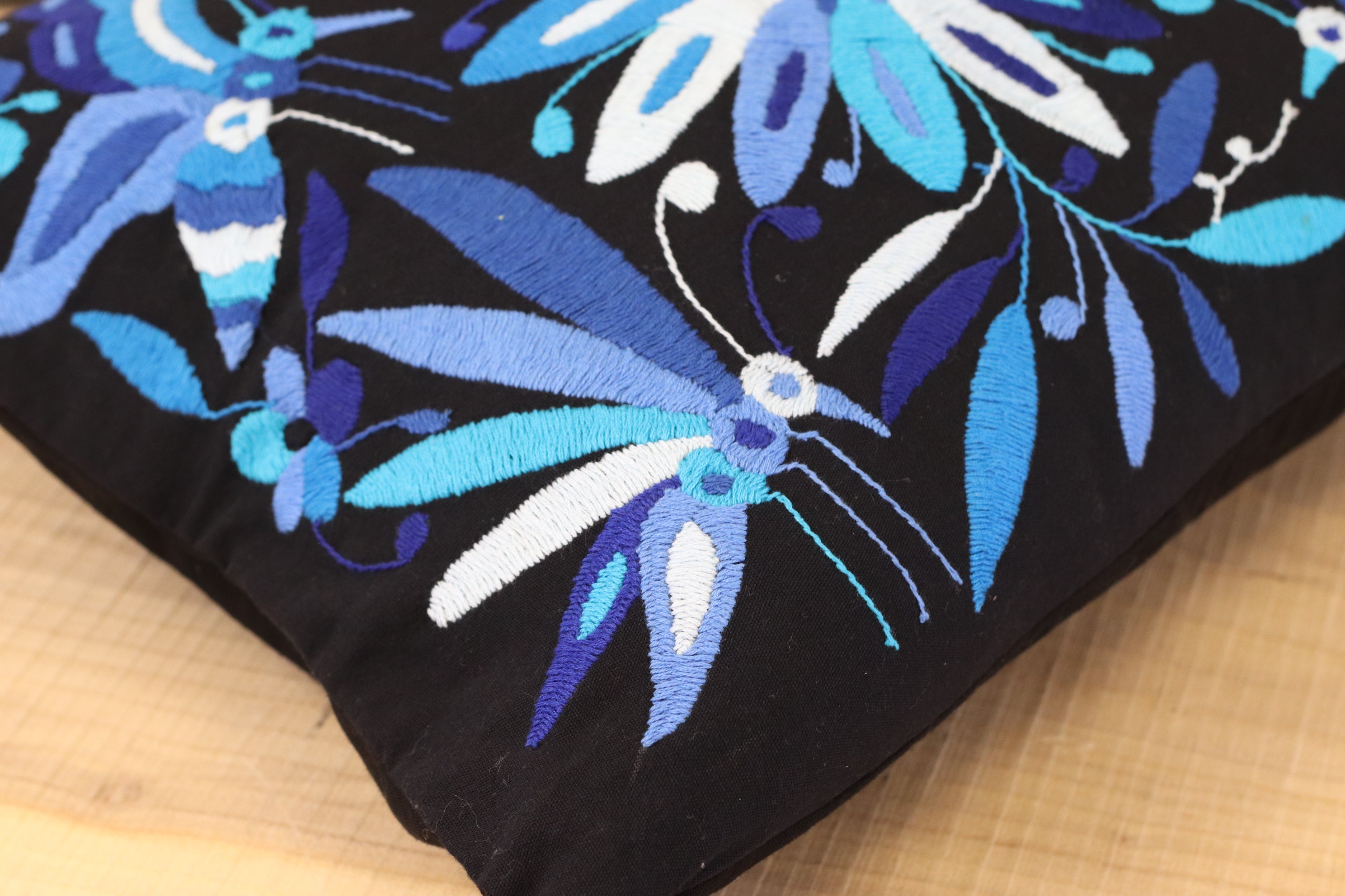 Tenango Pillow Cover, Hand Embroidered Otomi Art, Handmade Authentic Mexican Decor Home Pillow Covers