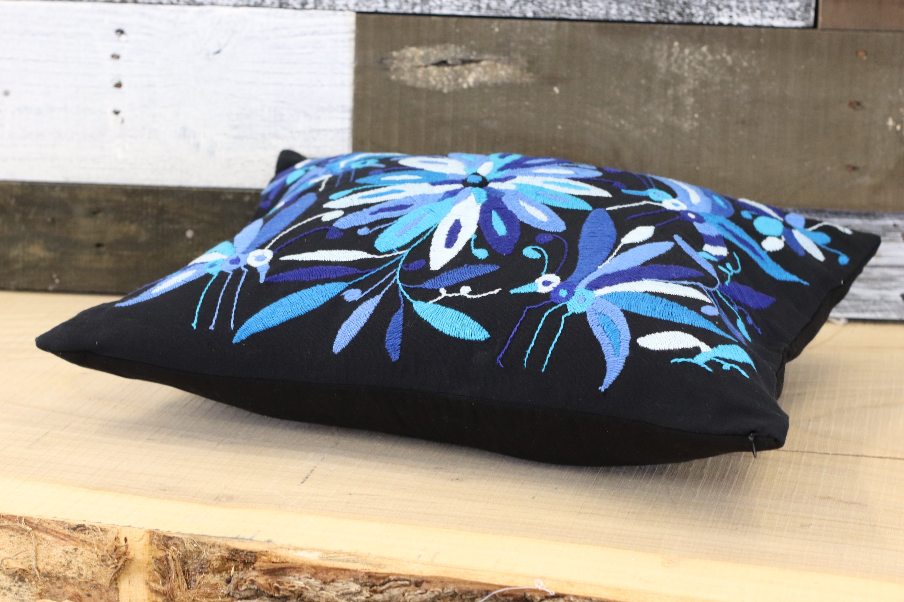 Tenango Pillow Cover, Hand Embroidered Otomi Art, Handmade Authentic Mexican Decor Home Pillow Covers