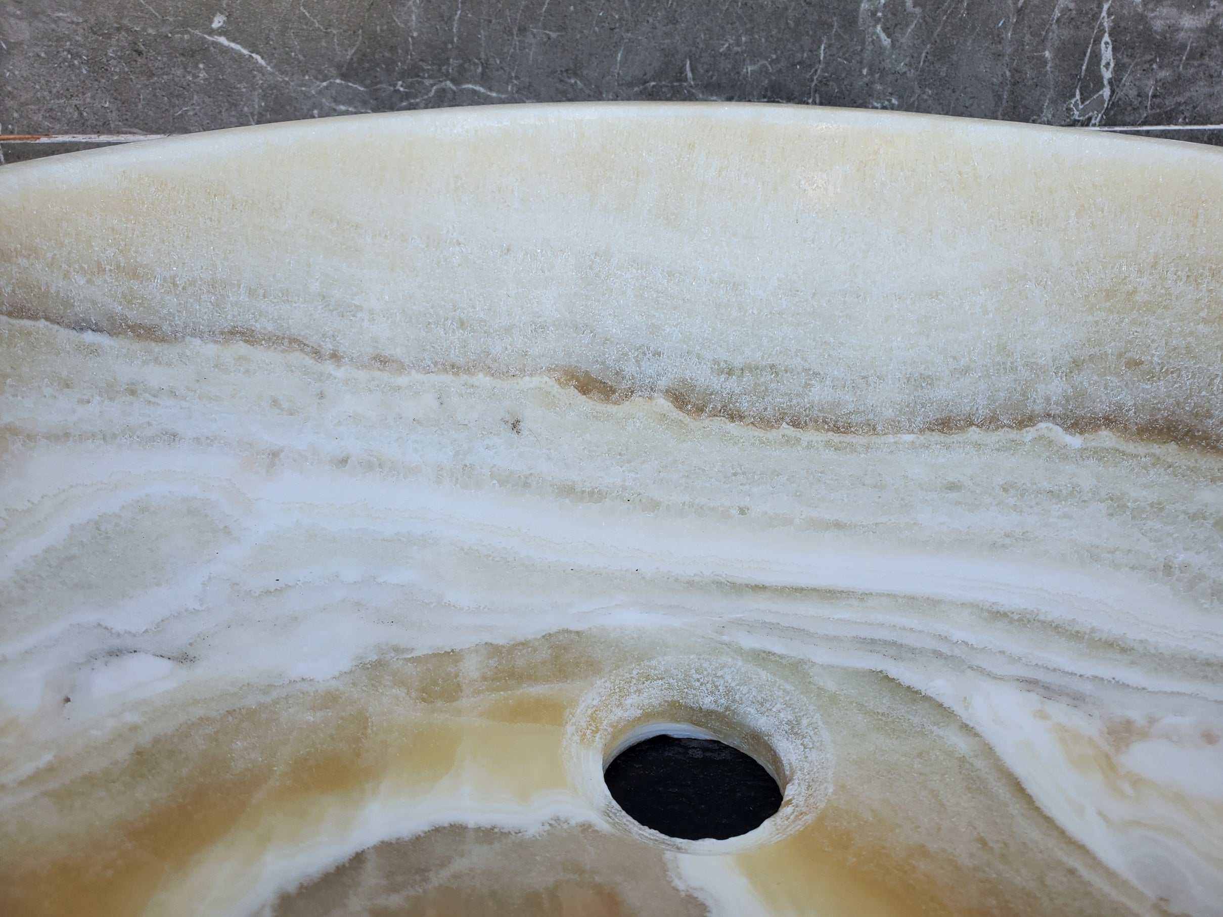 S28_21 Onyx Stone Vessel Bathroom Sink -15.5 x 15.5 inch