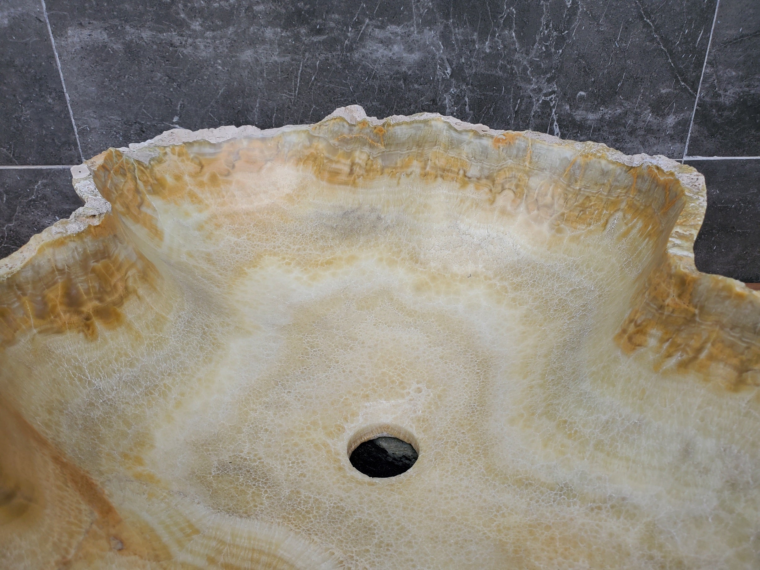 S30_15 Onyx Stone Vessel Bathroom Sink - 23.5 x 16 inch