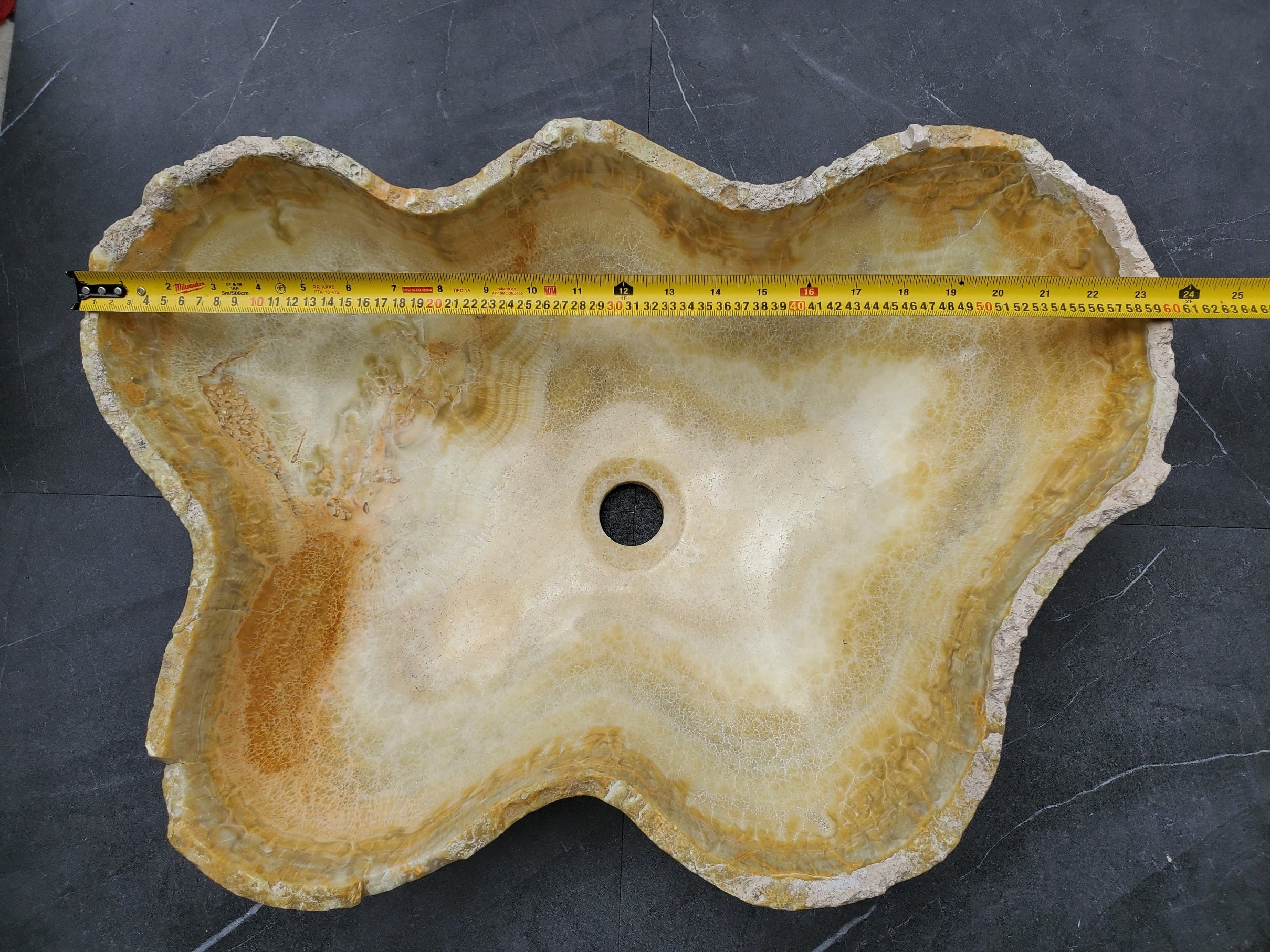 S30_15 Onyx Stone Vessel Bathroom Sink - 23.5 x 16 inch