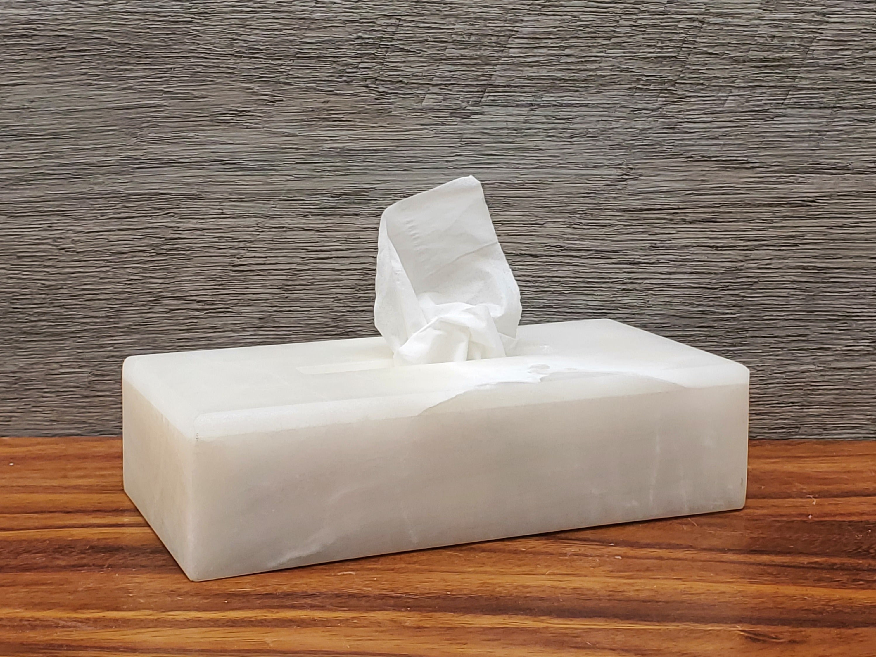 Neutral Creme Onyx Stone Tissue Box Cover Tissue Box Cover Accessories Bath Tissue Box Covers